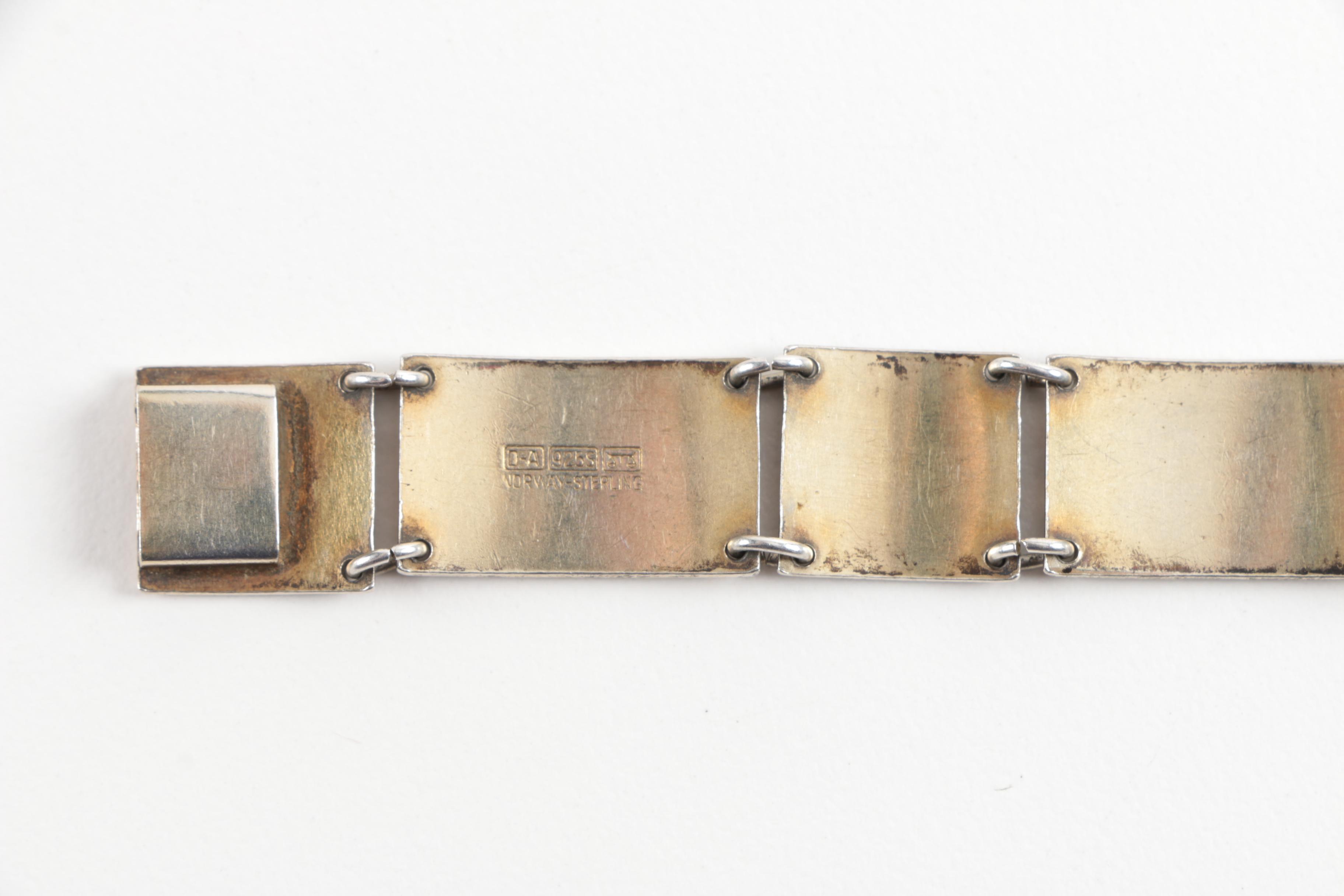 David-Andersen Sterling Silver Guilloché Enamel Bracelet from Norway