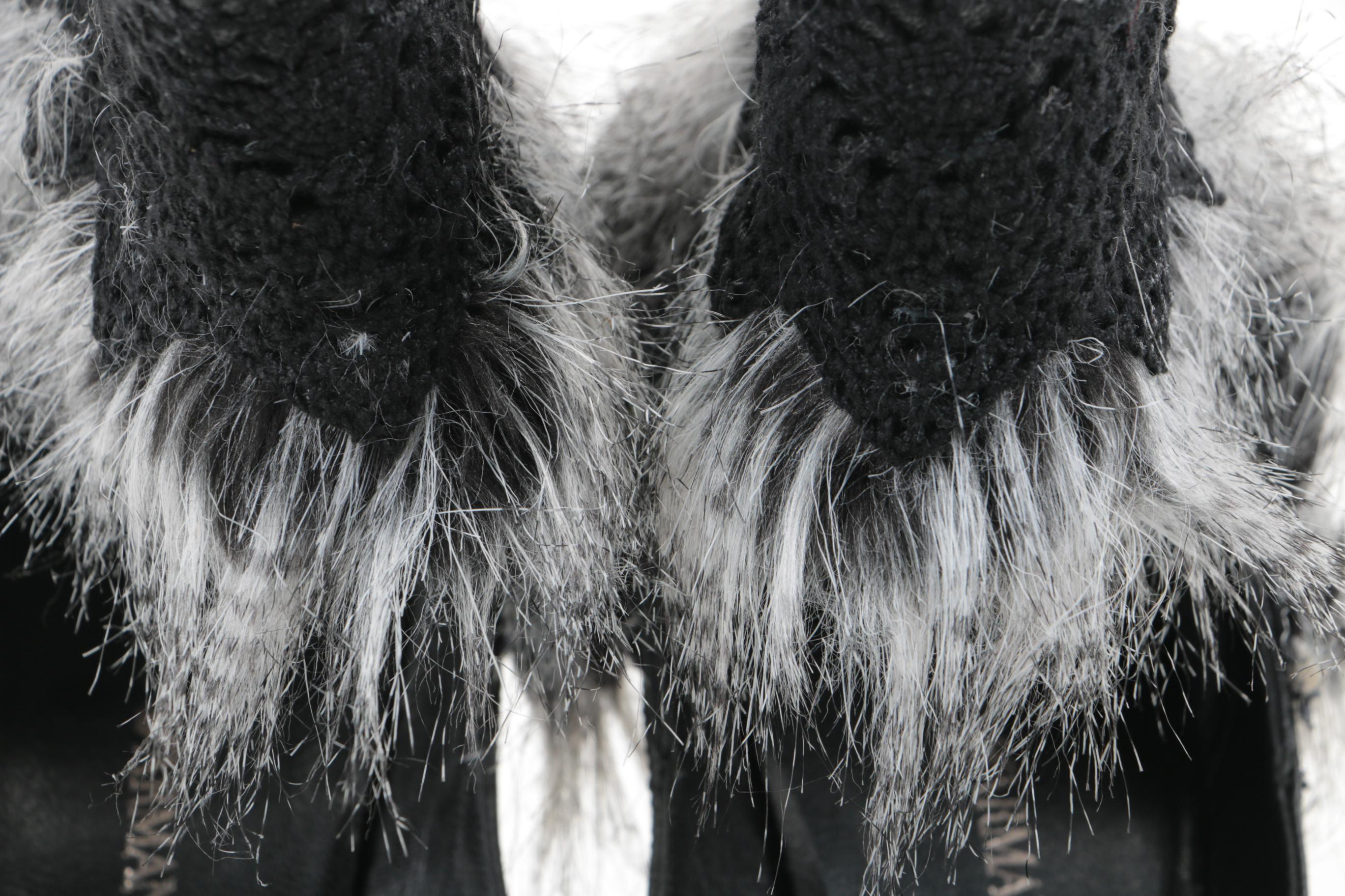 Women's Emporio Armani Raccoon Fur Trimmed Heels