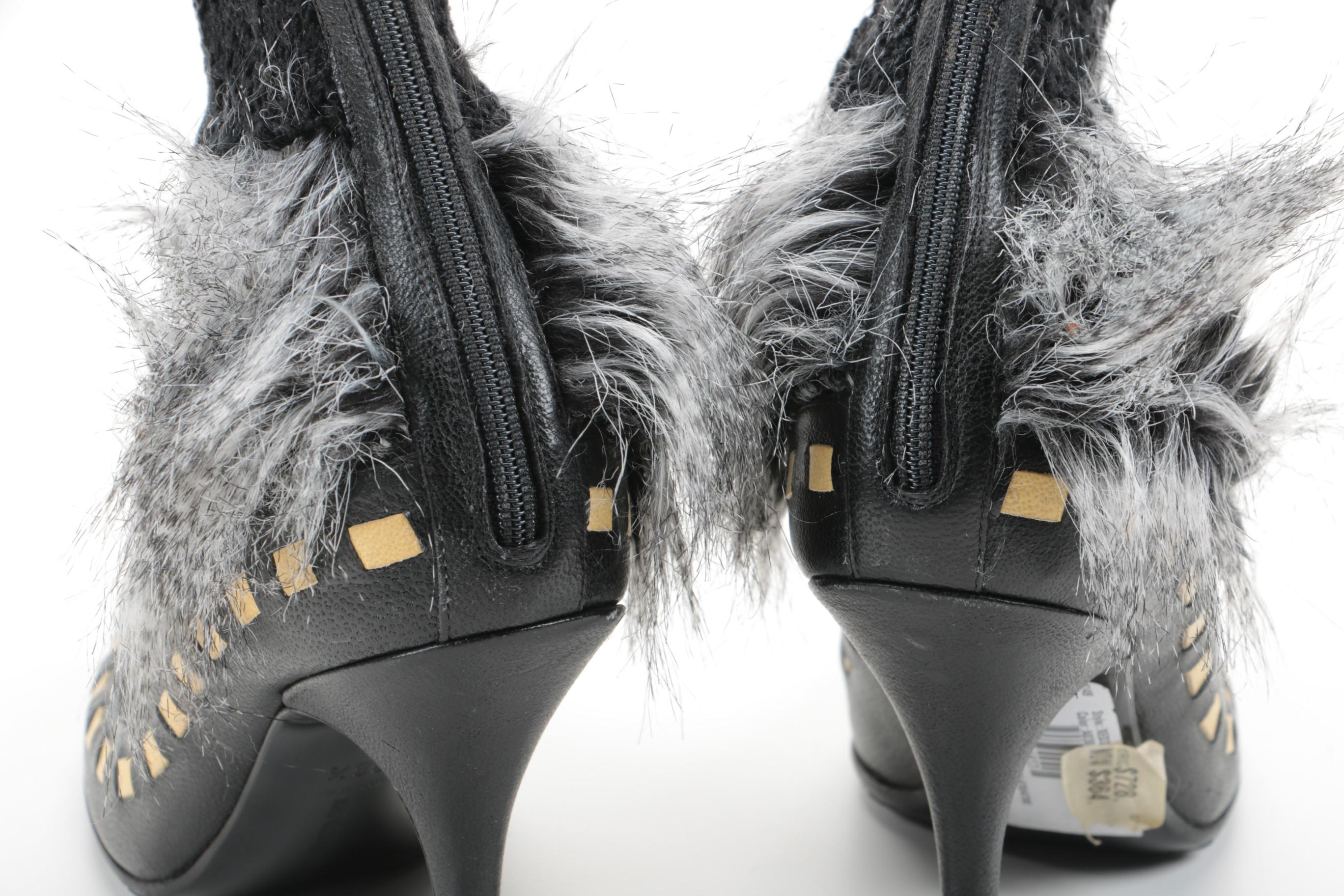 Women's Emporio Armani Raccoon Fur Trimmed Heels