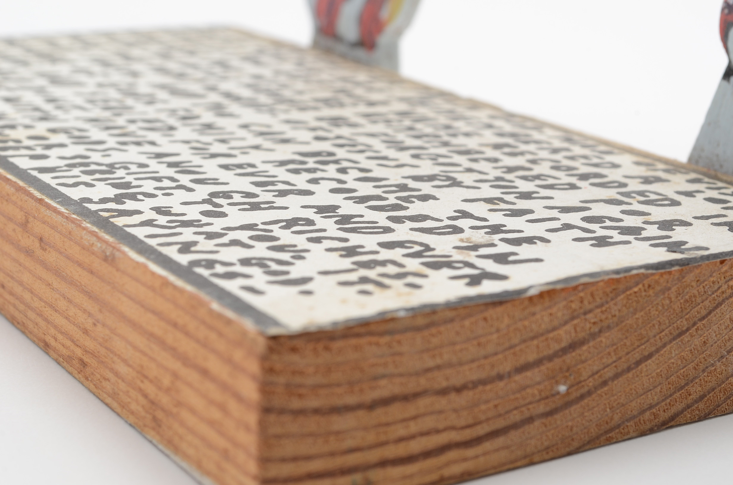 Howard Finster Oil and Marker on Shaped Wood Sculpture "Beast of Cocaine"