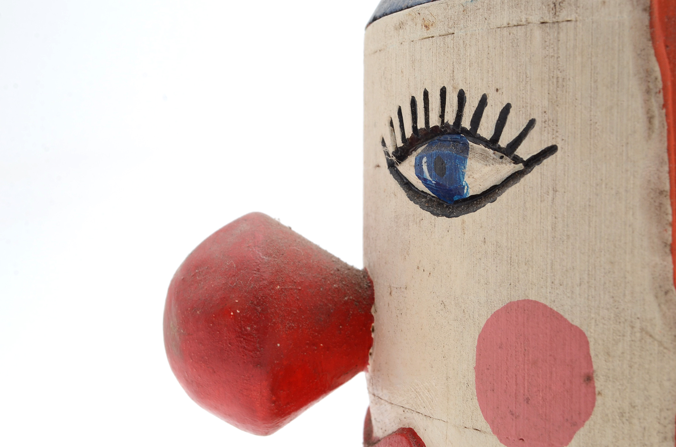 Kenneth "Allen" Wilson Painted Wood Sculpture with Ceramic Head Insert