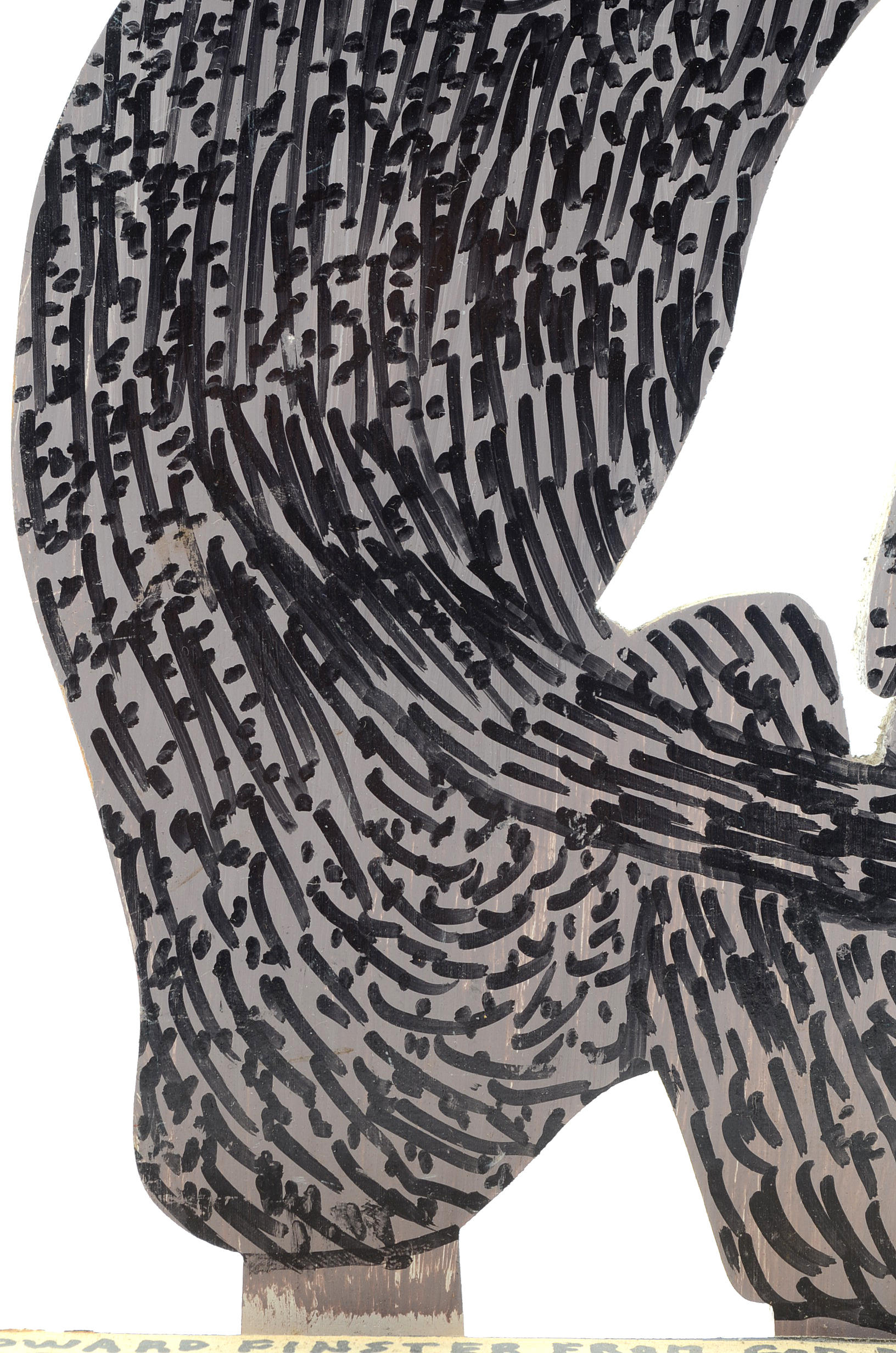 Howard Finster Oil and Marker on Shaped Wood Sculpture "Monkey Ba Bo"