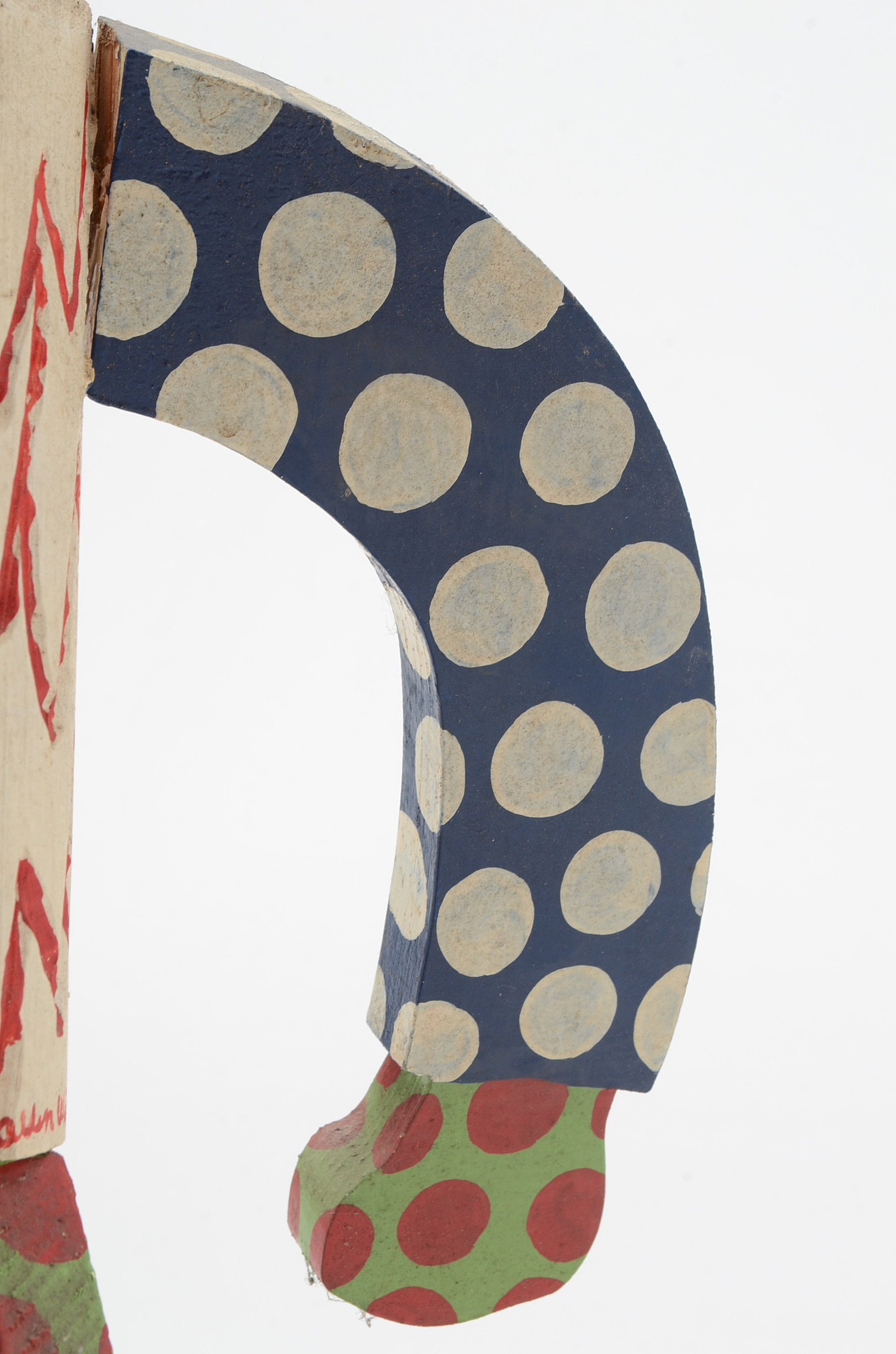 Kenneth "Allen" Wilson Painted Wood Sculpture with Ceramic Head Insert