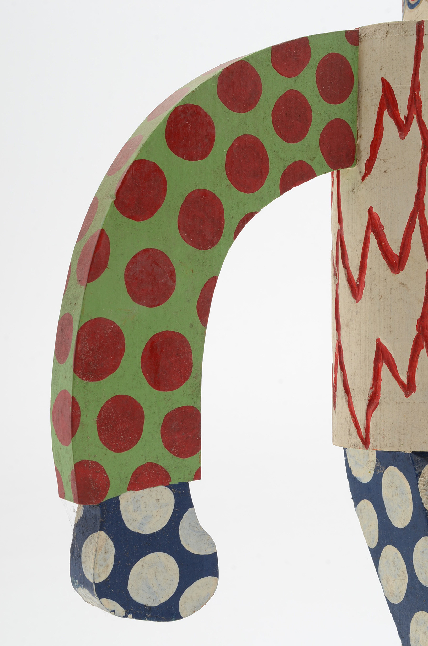 Kenneth "Allen" Wilson Painted Wood Sculpture with Ceramic Head Insert