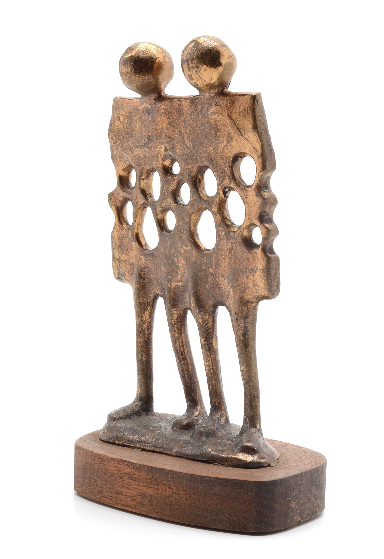 Abstract Bronze Gemini Sculpture