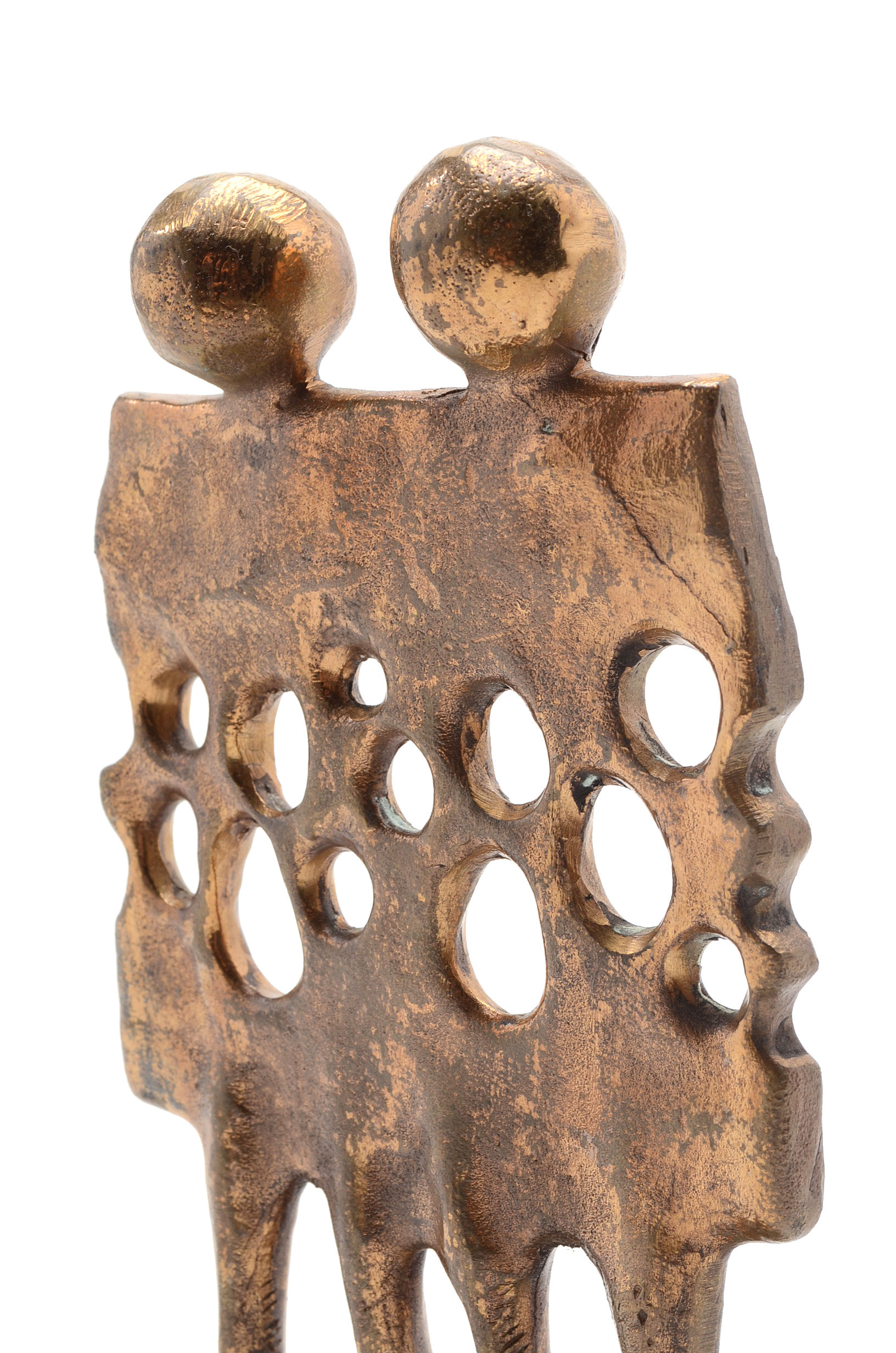 Abstract Bronze Gemini Sculpture