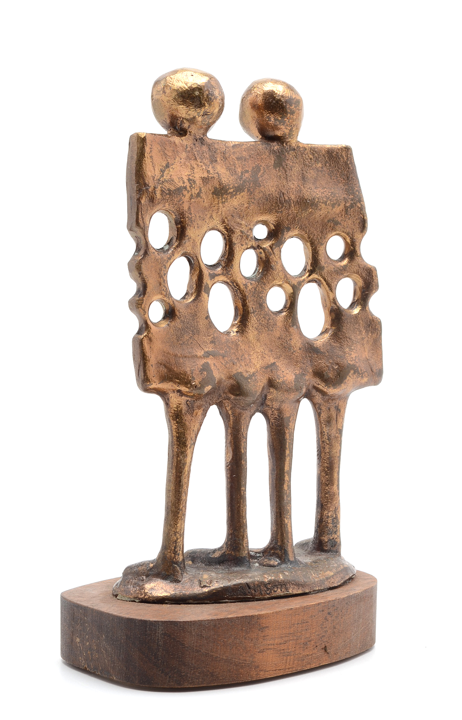 Abstract Bronze Gemini Sculpture