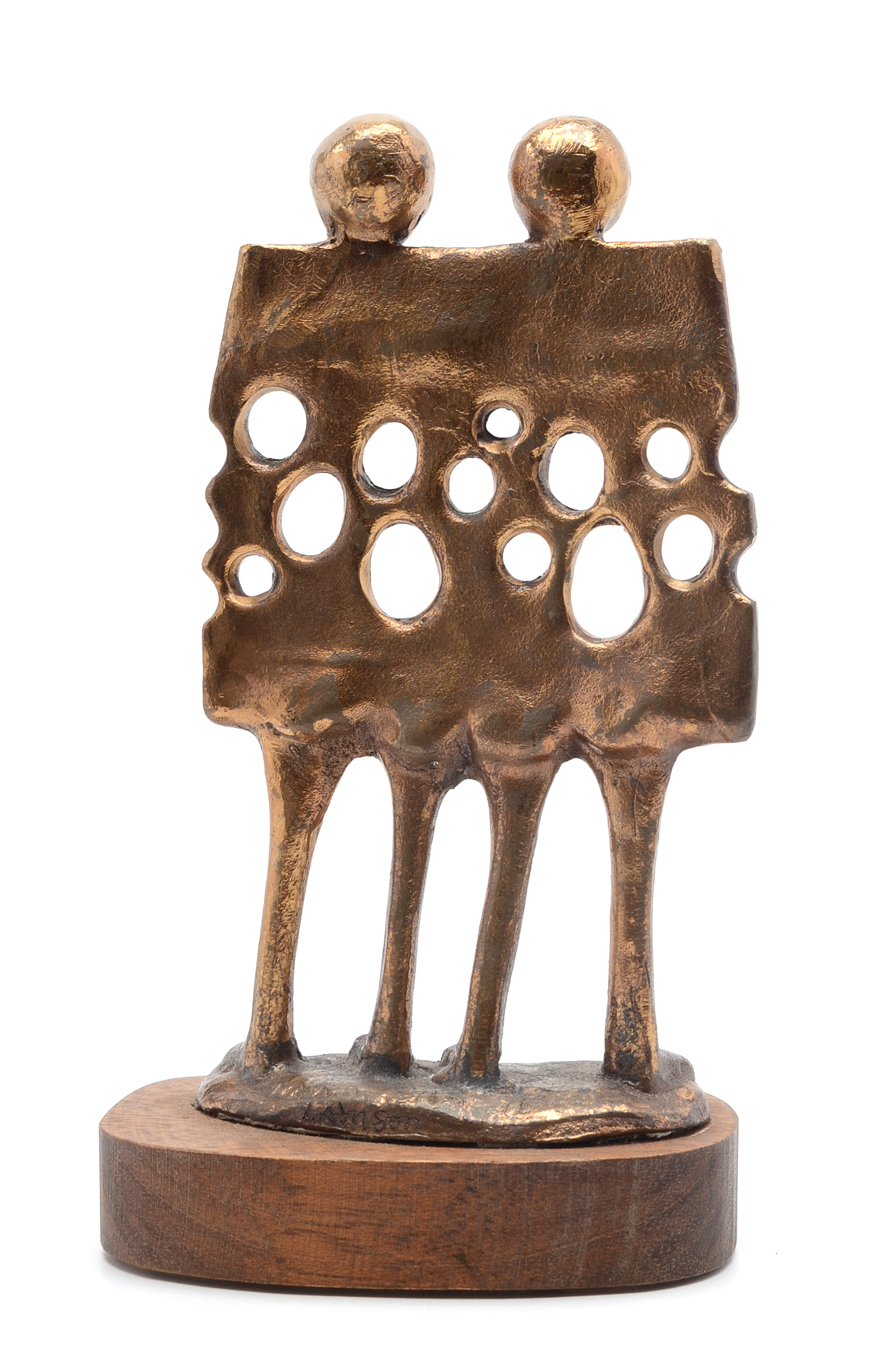 Abstract Bronze Gemini Sculpture