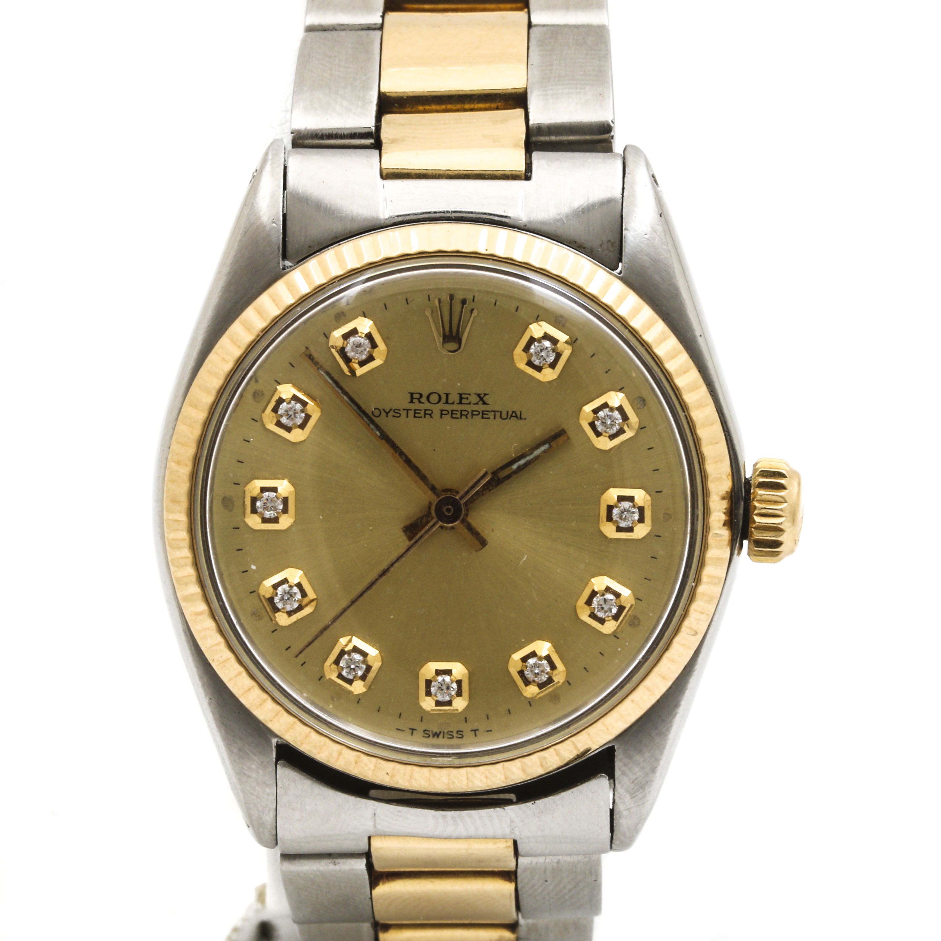 Rolex Oyster Perpetual 14K Yellow Gold Diamond Watch
