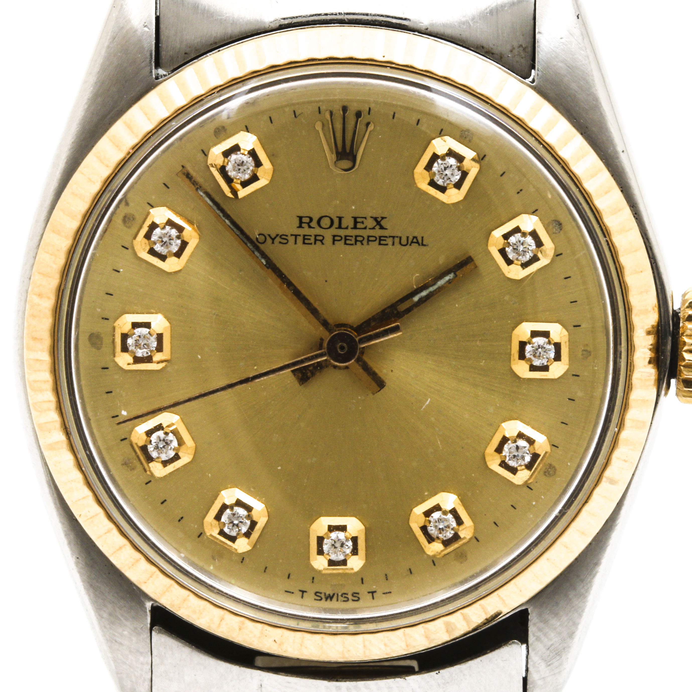 Rolex Oyster Perpetual 14K Yellow Gold Diamond Watch