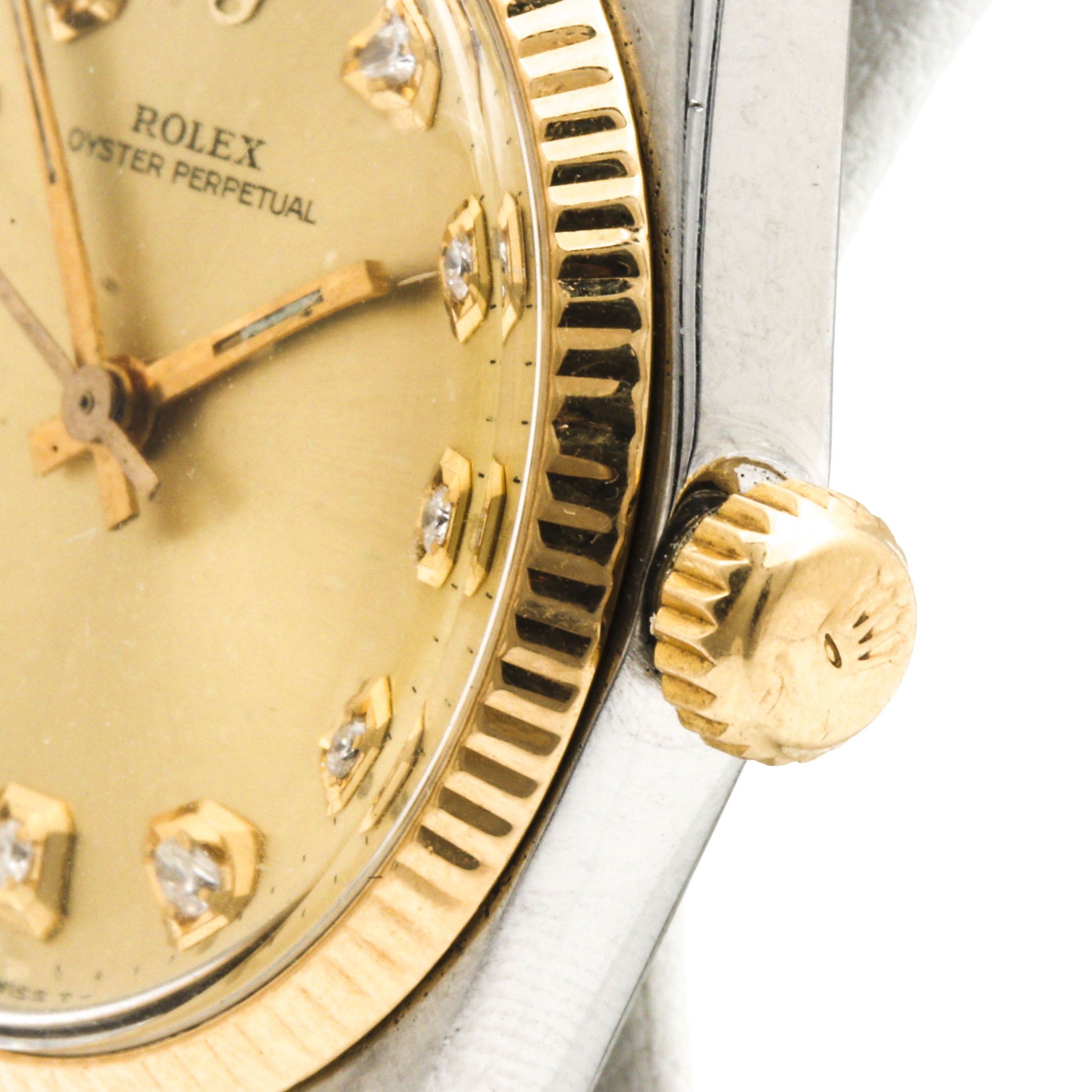 Rolex Oyster Perpetual 14K Yellow Gold Diamond Watch