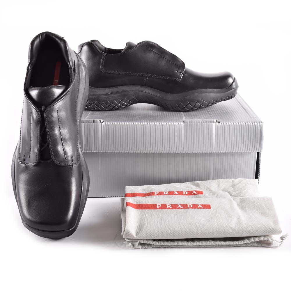 Men's Prada Black Leather Shoes