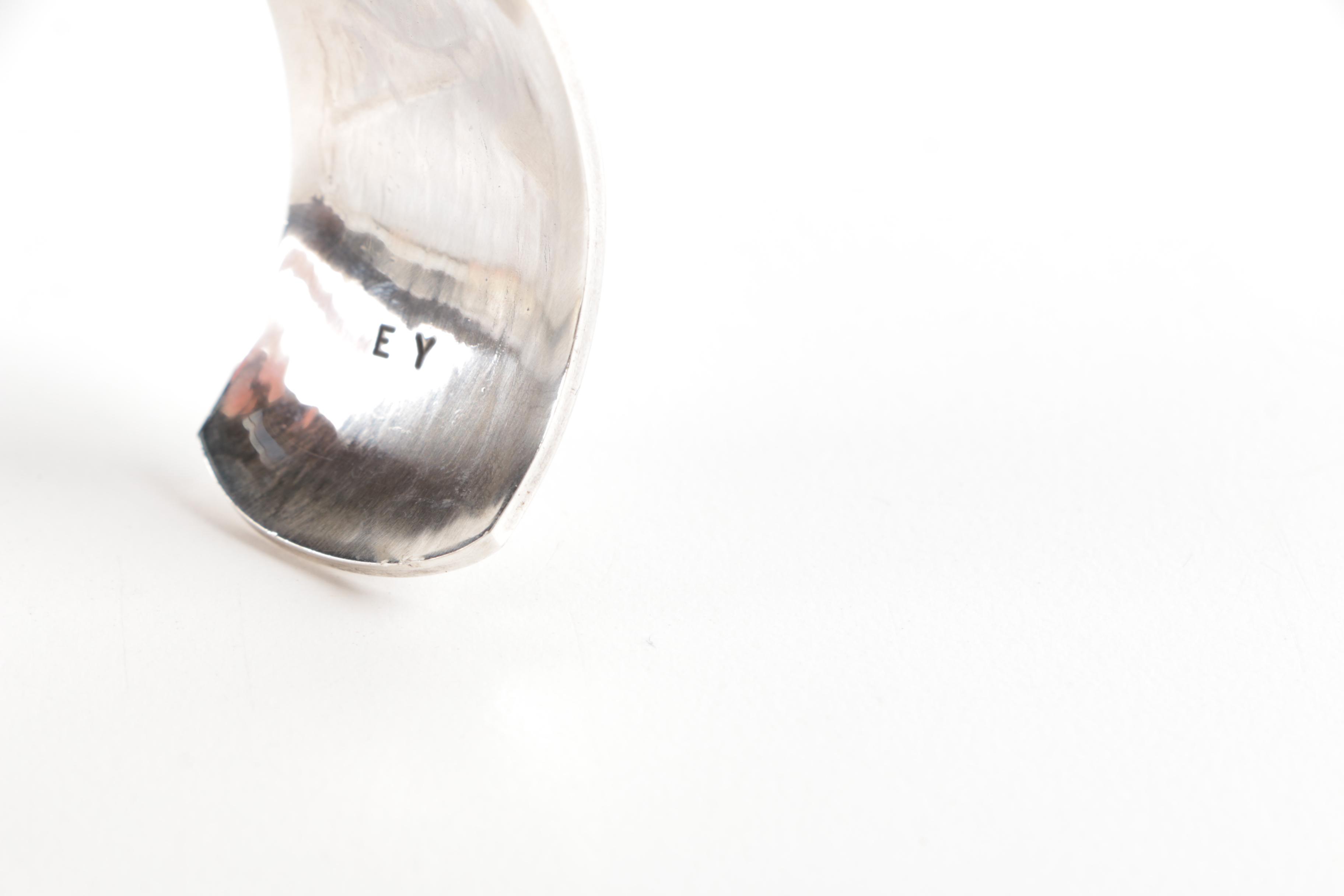 Pair of Sterling Silver Cuff Bracelets Including Native American Style Pieces