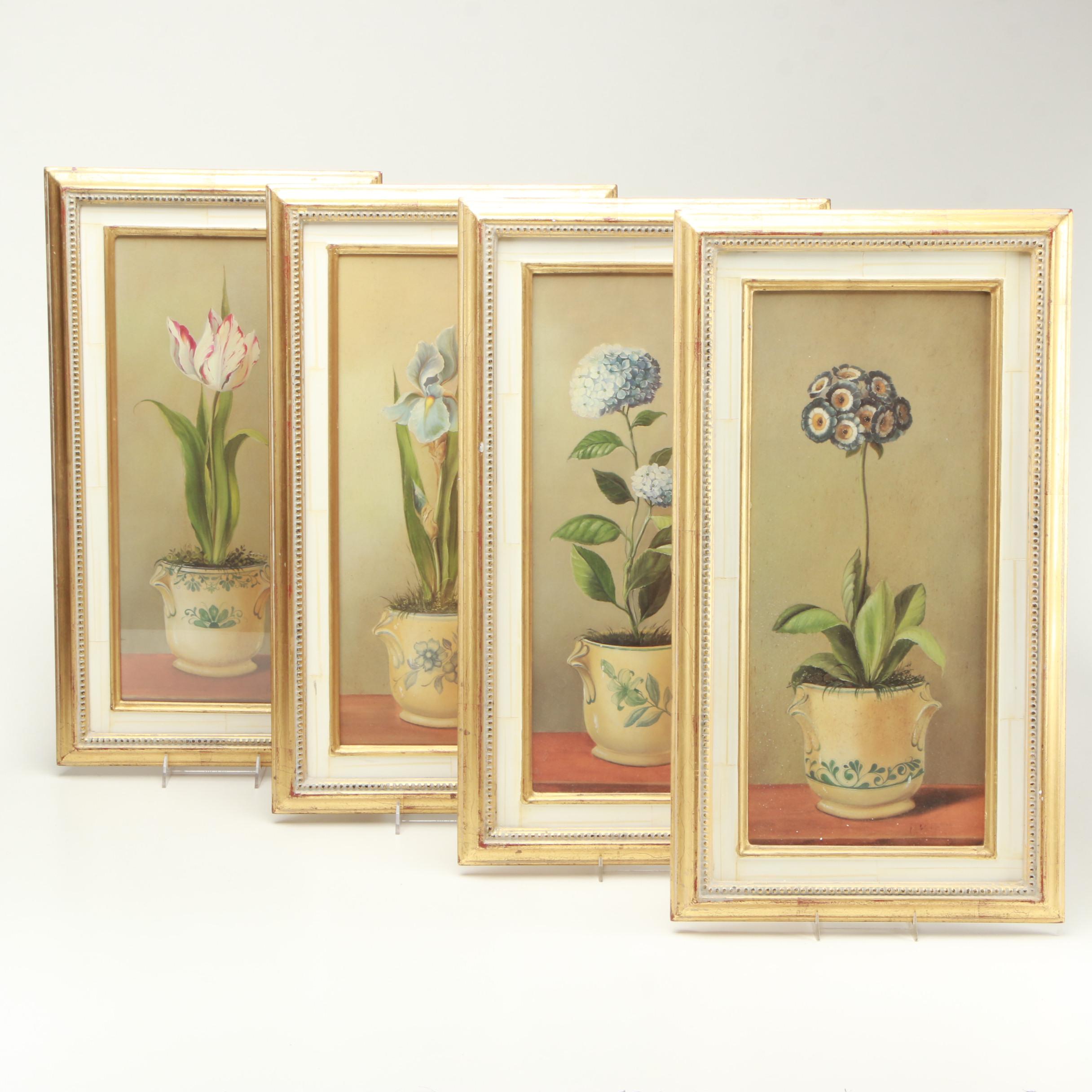 Reproduction Prints on Paper After Fabrice de Villeneuve Paintings of Plants