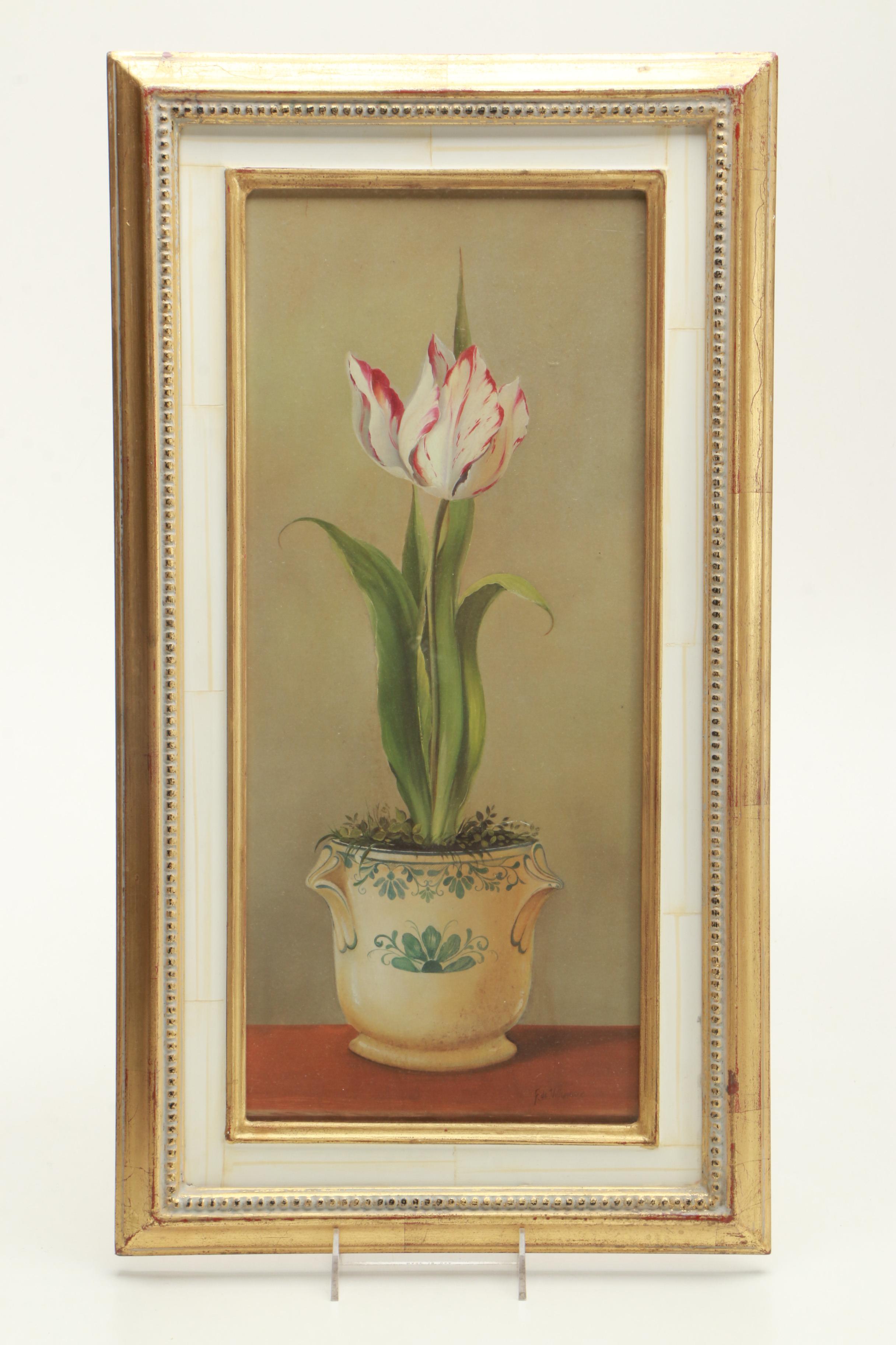 Reproduction Prints on Paper After Fabrice de Villeneuve Paintings of Plants