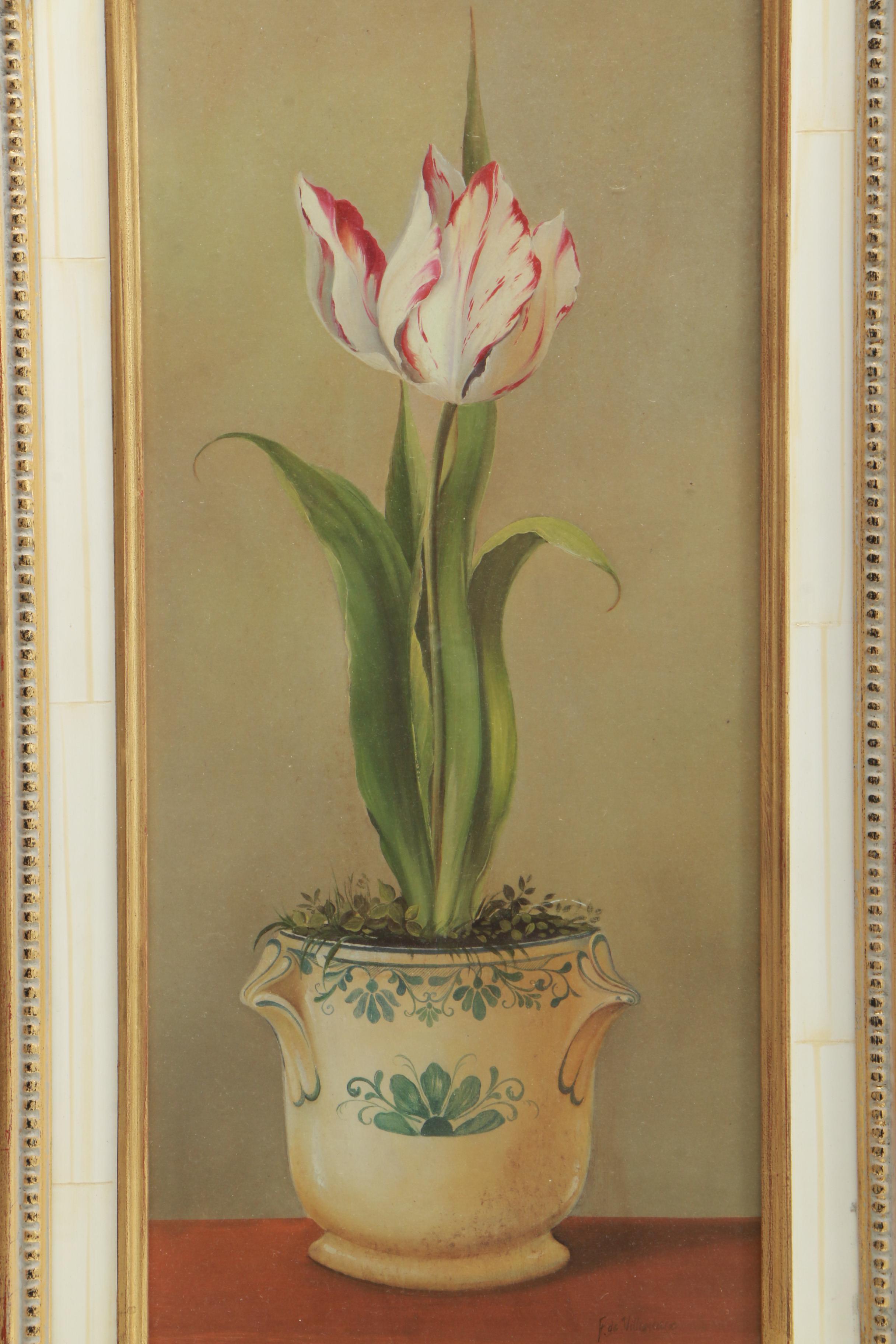 Reproduction Prints on Paper After Fabrice de Villeneuve Paintings of Plants