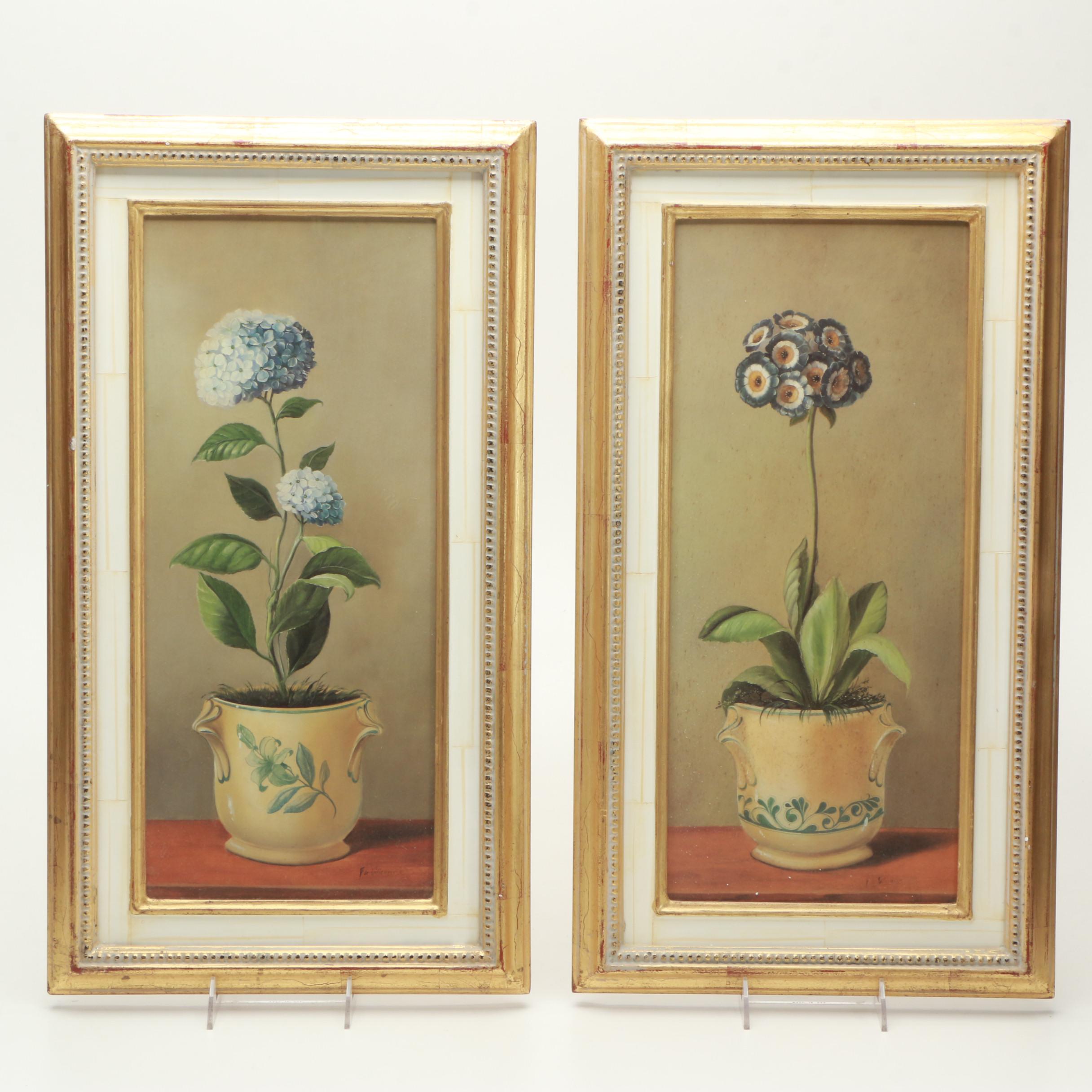 Reproduction Prints on Paper After Fabrice de Villeneuve Paintings of Plants