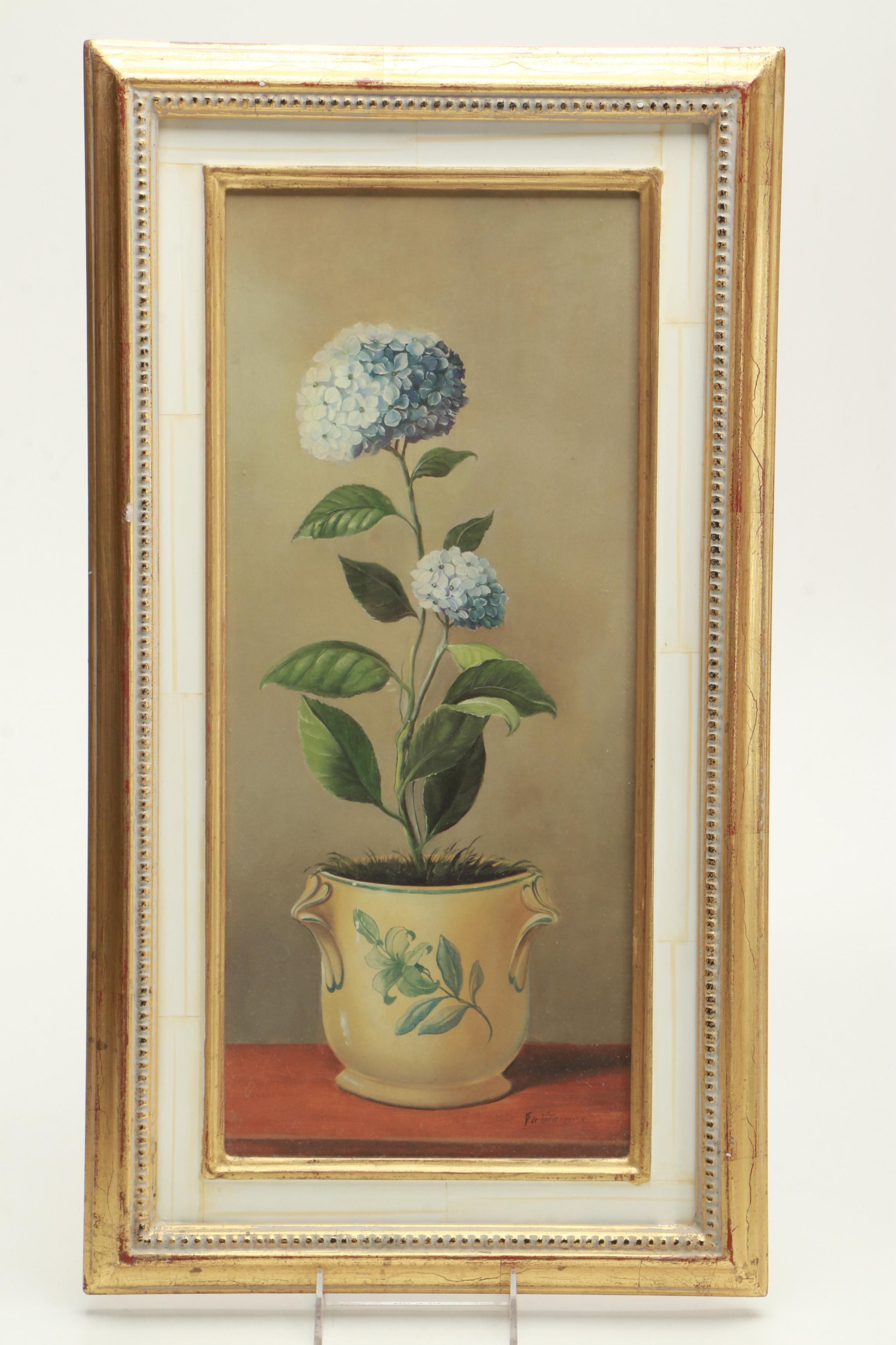 Reproduction Prints on Paper After Fabrice de Villeneuve Paintings of Plants