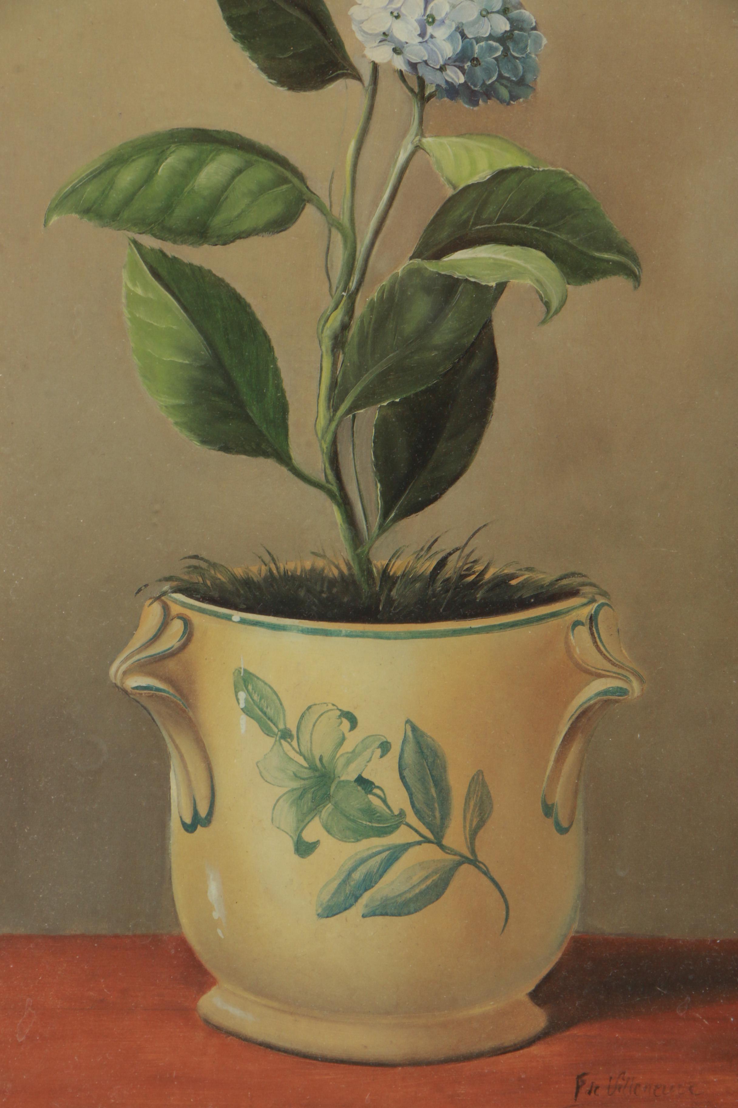 Reproduction Prints on Paper After Fabrice de Villeneuve Paintings of Plants