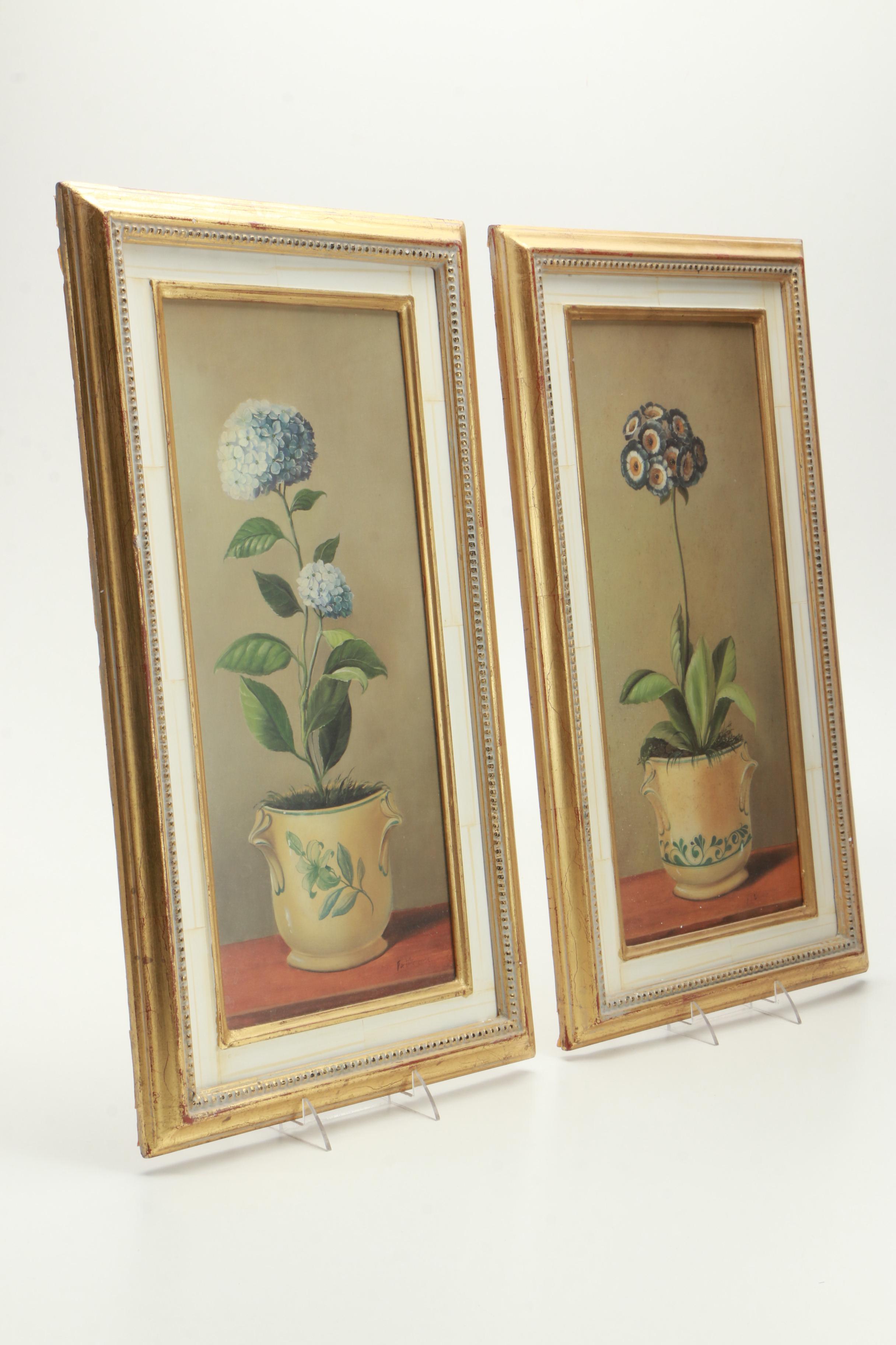 Reproduction Prints on Paper After Fabrice de Villeneuve Paintings of Plants