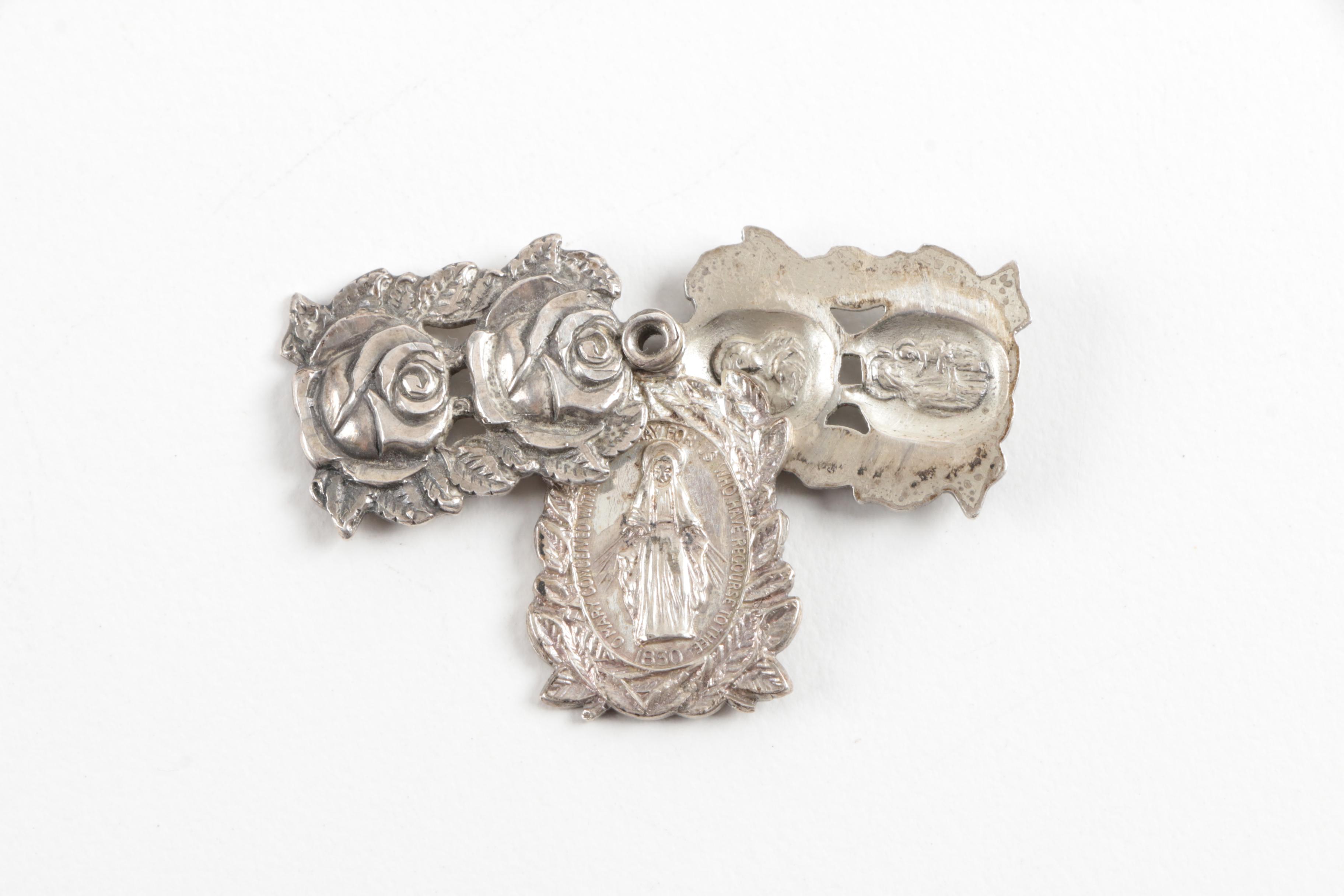 Vintage Sterling Silver Jewelry Assortment Featuring Reliquaries