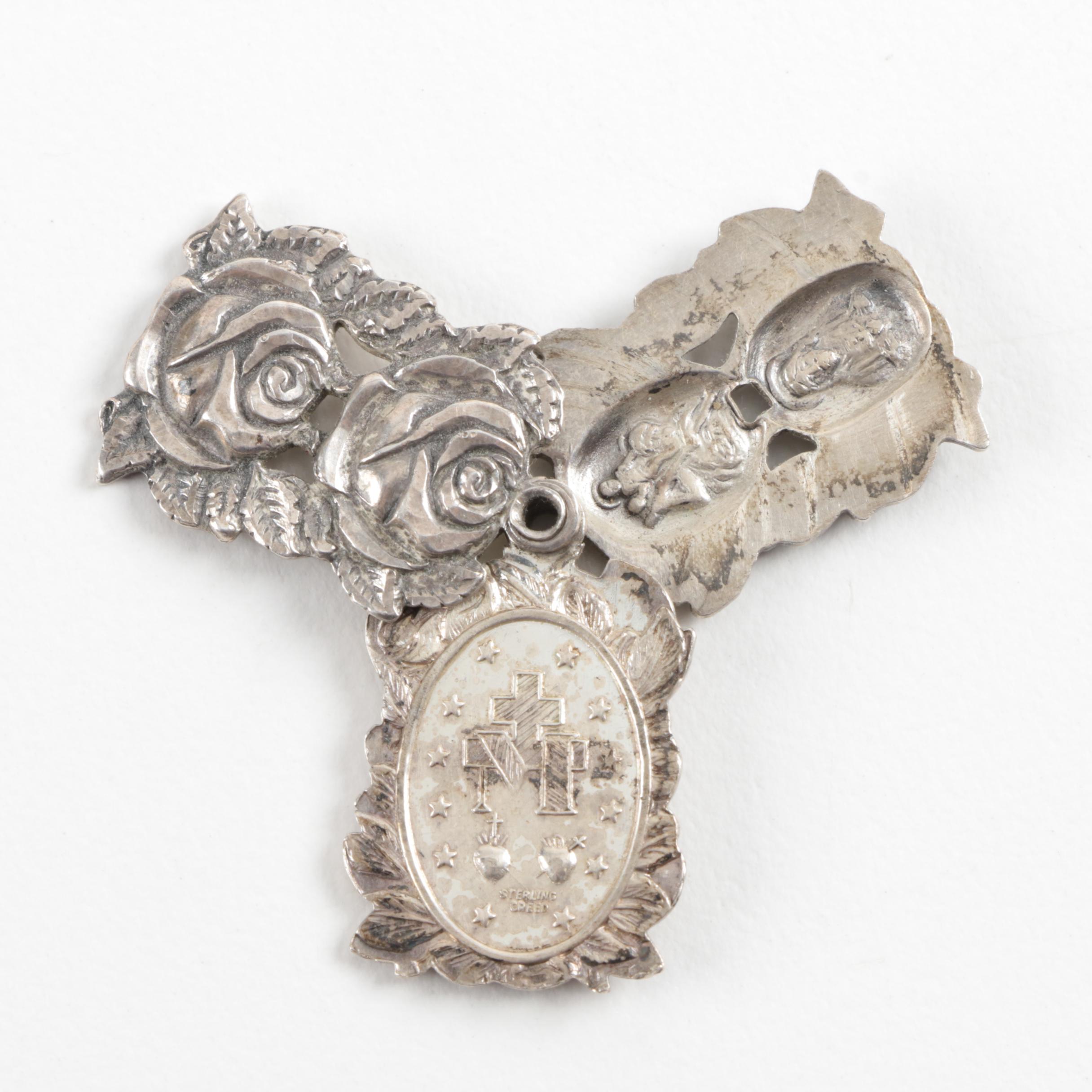 Vintage Sterling Silver Jewelry Assortment Featuring Reliquaries