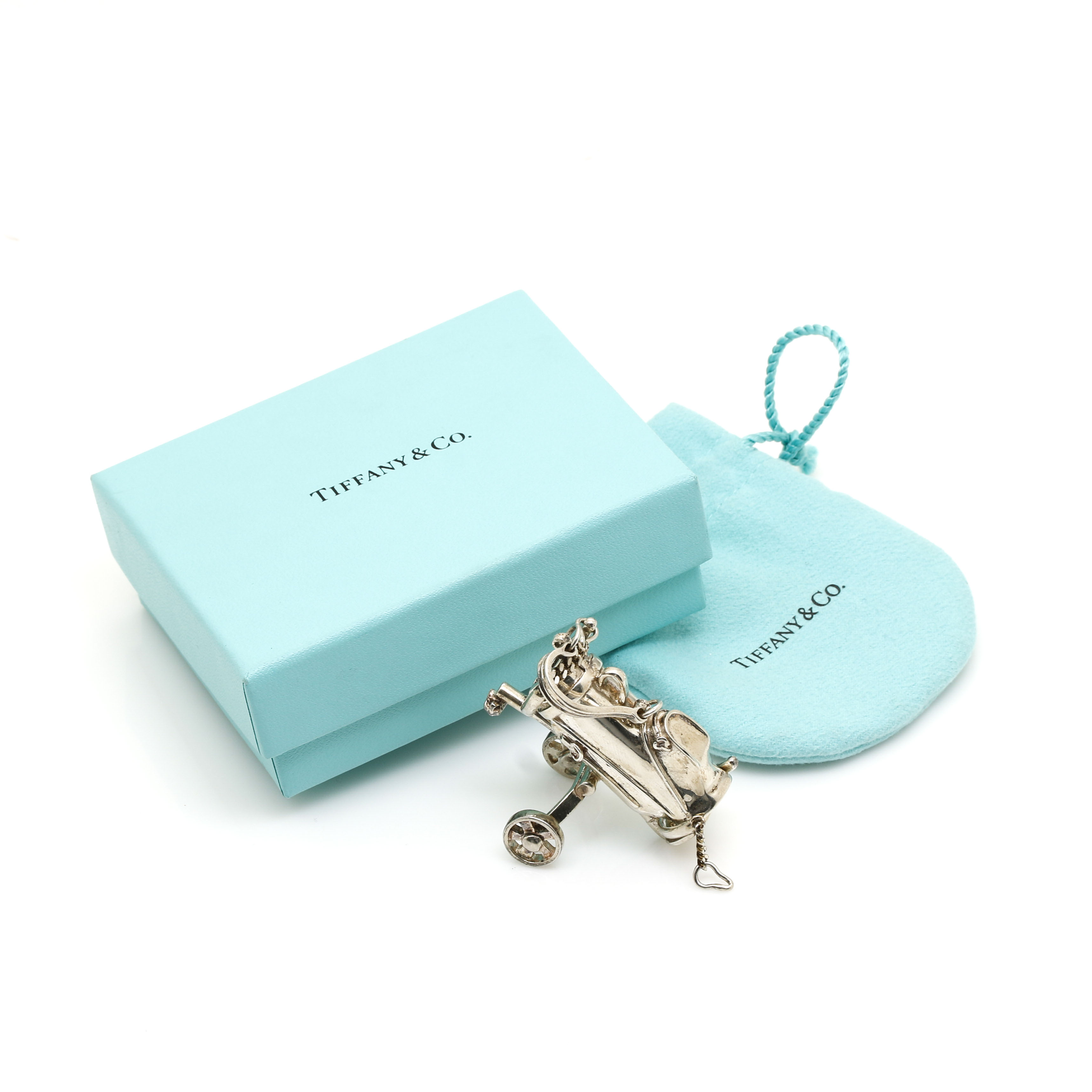 Tiffany & Co. Sterling Silver Miniature Golf Bag and Caddy