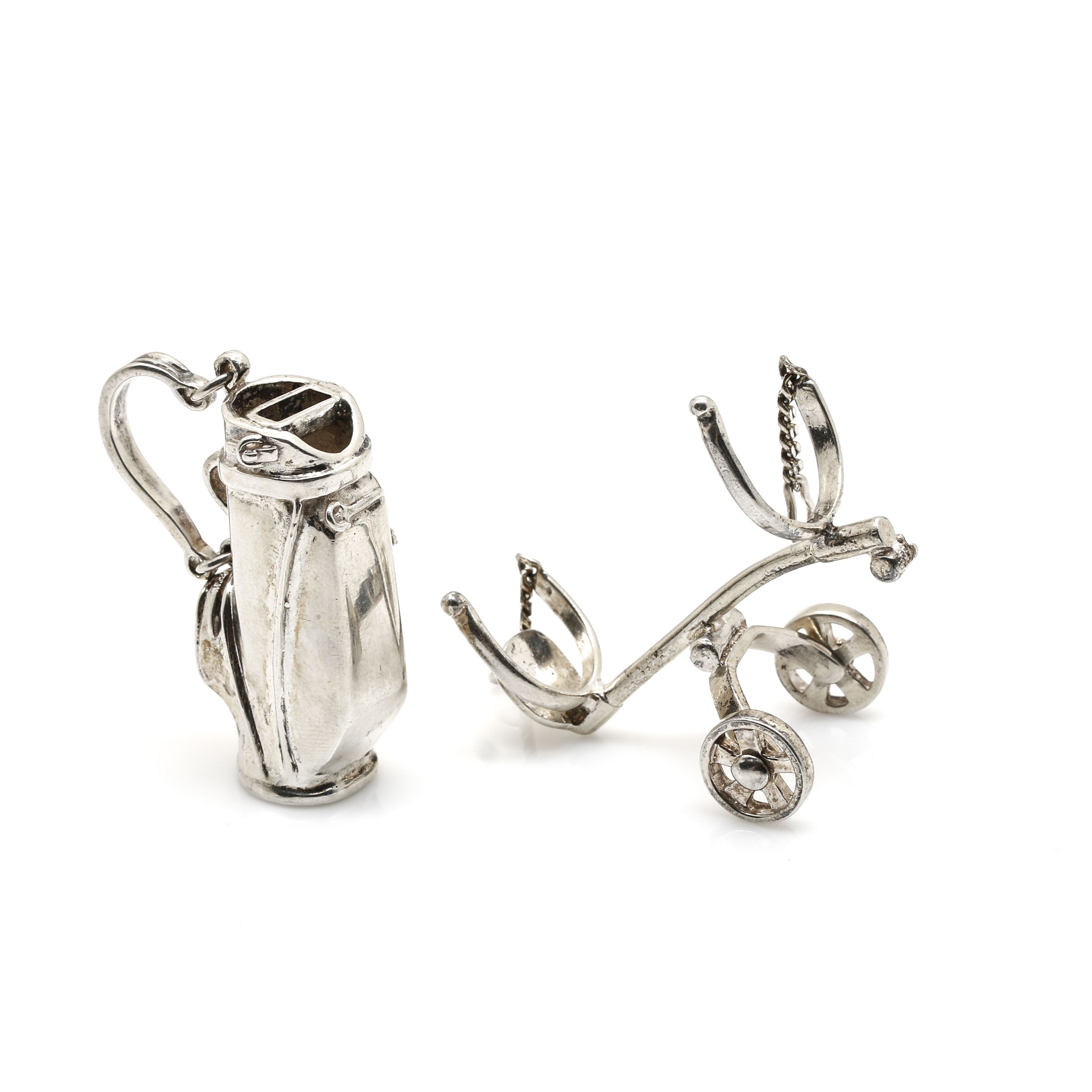 Tiffany & Co. Sterling Silver Miniature Golf Bag and Caddy