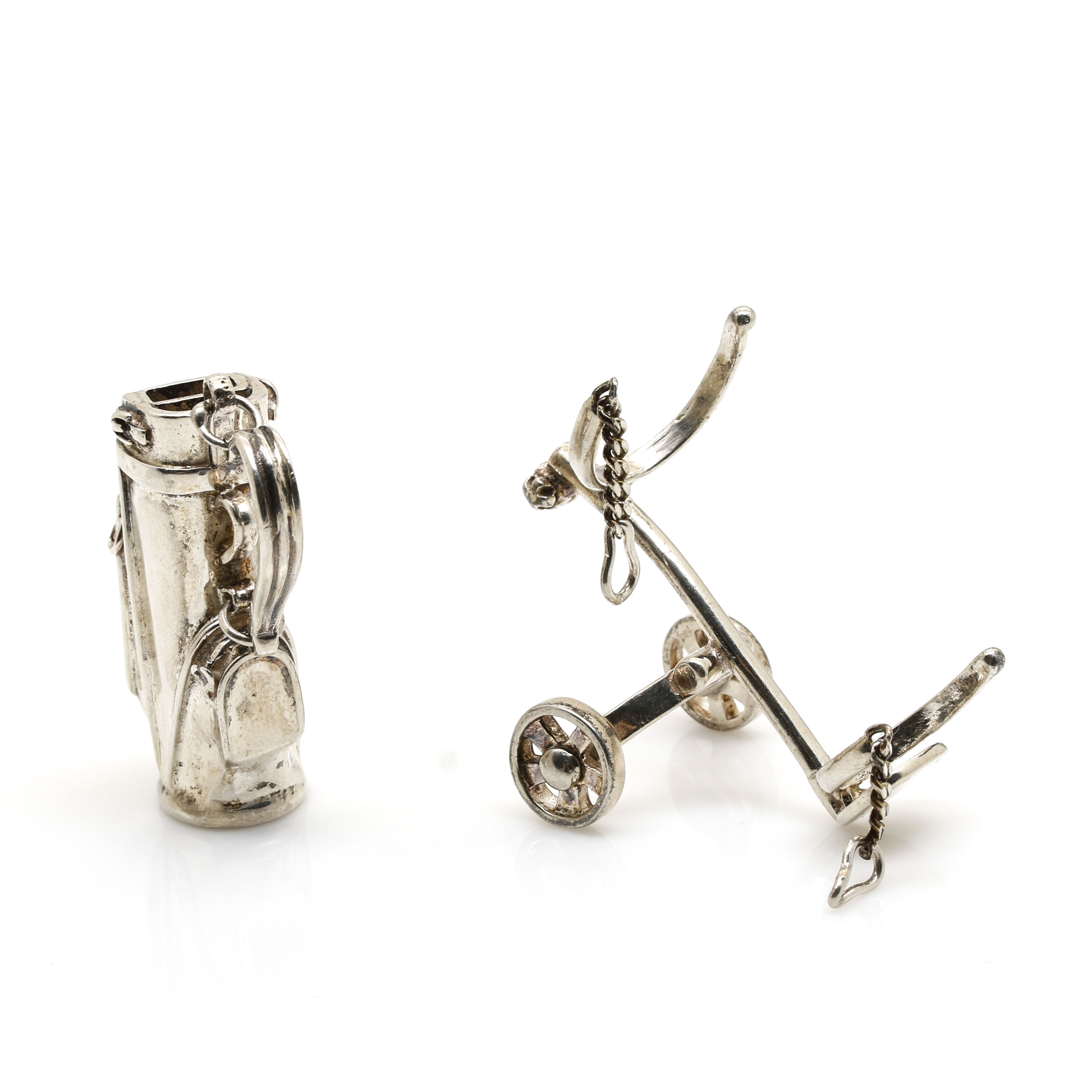 Tiffany & Co. Sterling Silver Miniature Golf Bag and Caddy