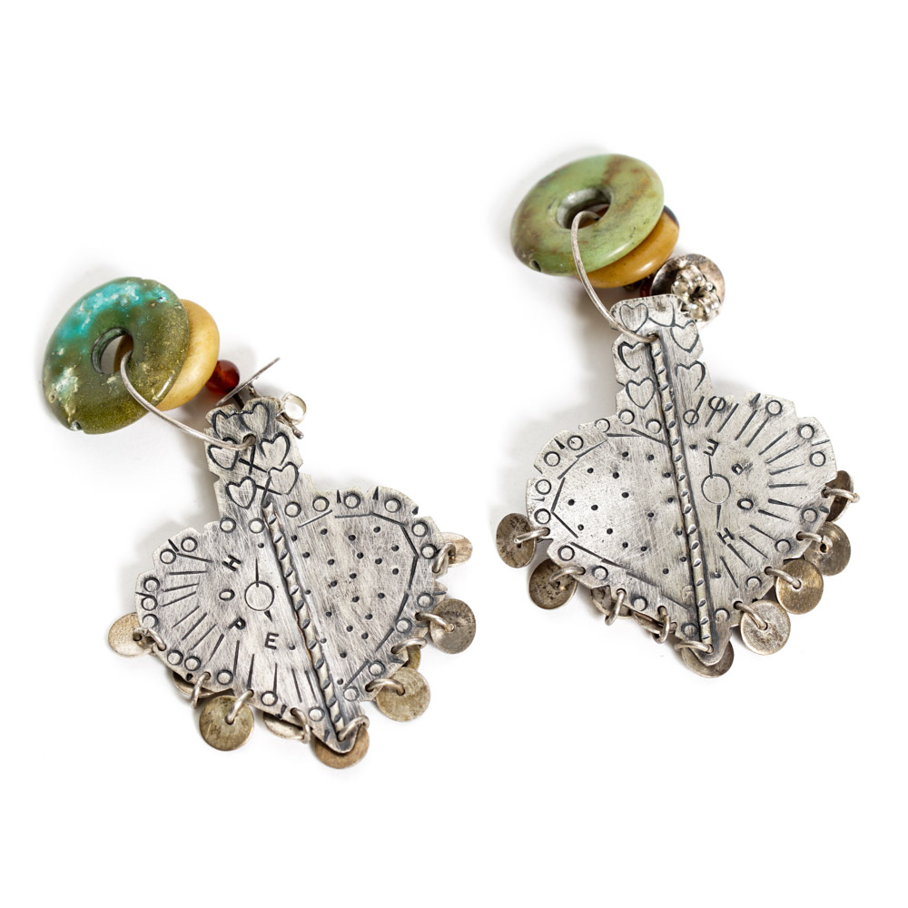 Jody Peterson Sterling Silver Earrings with Stone Beads