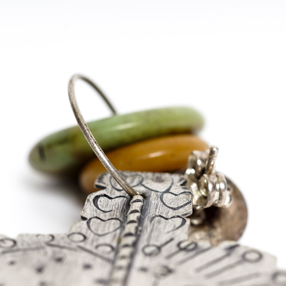 Jody Peterson Sterling Silver Earrings with Stone Beads