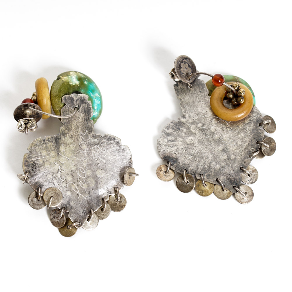 Jody Peterson Sterling Silver Earrings with Stone Beads