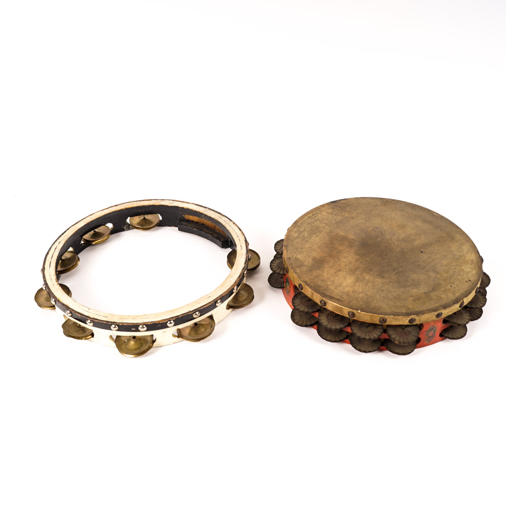 Vintage Hand-Painted Tambourines