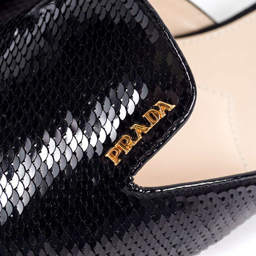 Prada Sequined Smoking Slides
