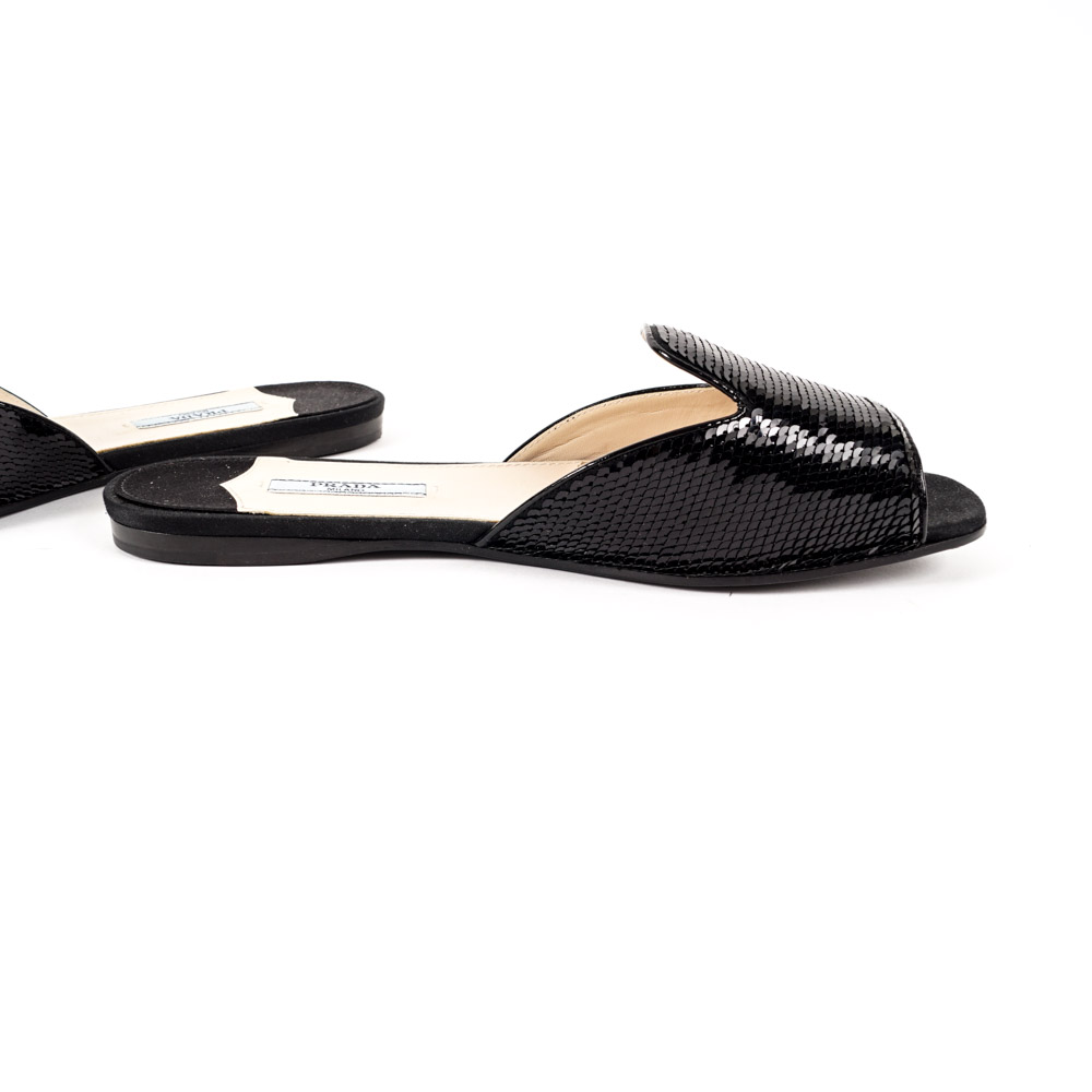 Prada Sequined Smoking Slides