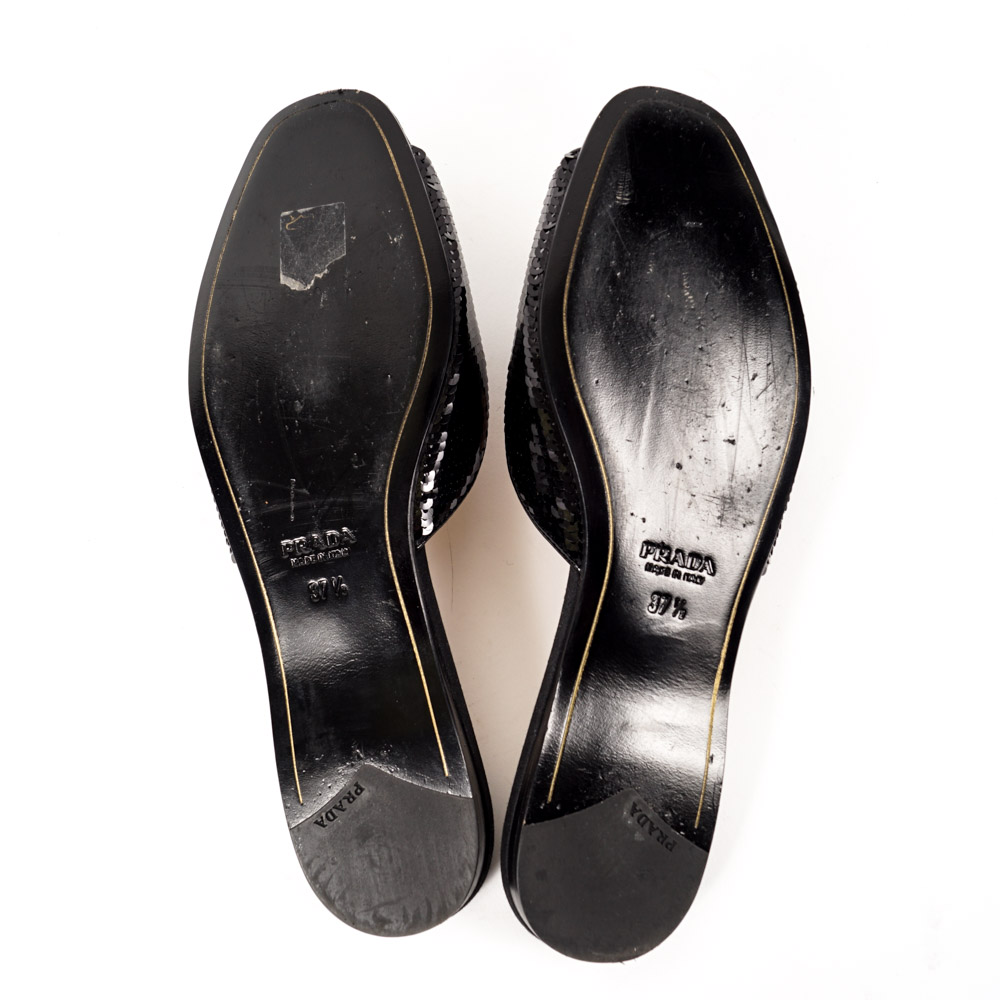 Prada Sequined Smoking Slides