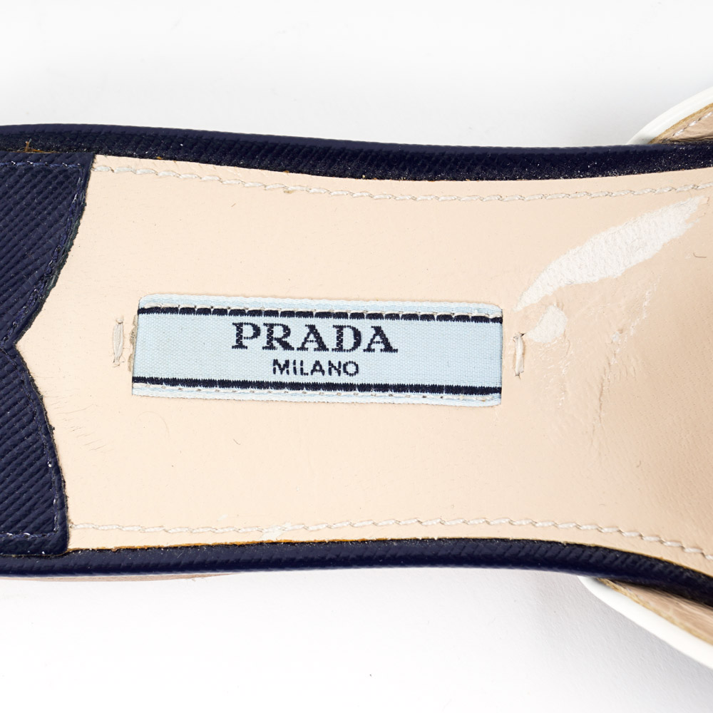Prada Saffiano Leather Smoking Slides