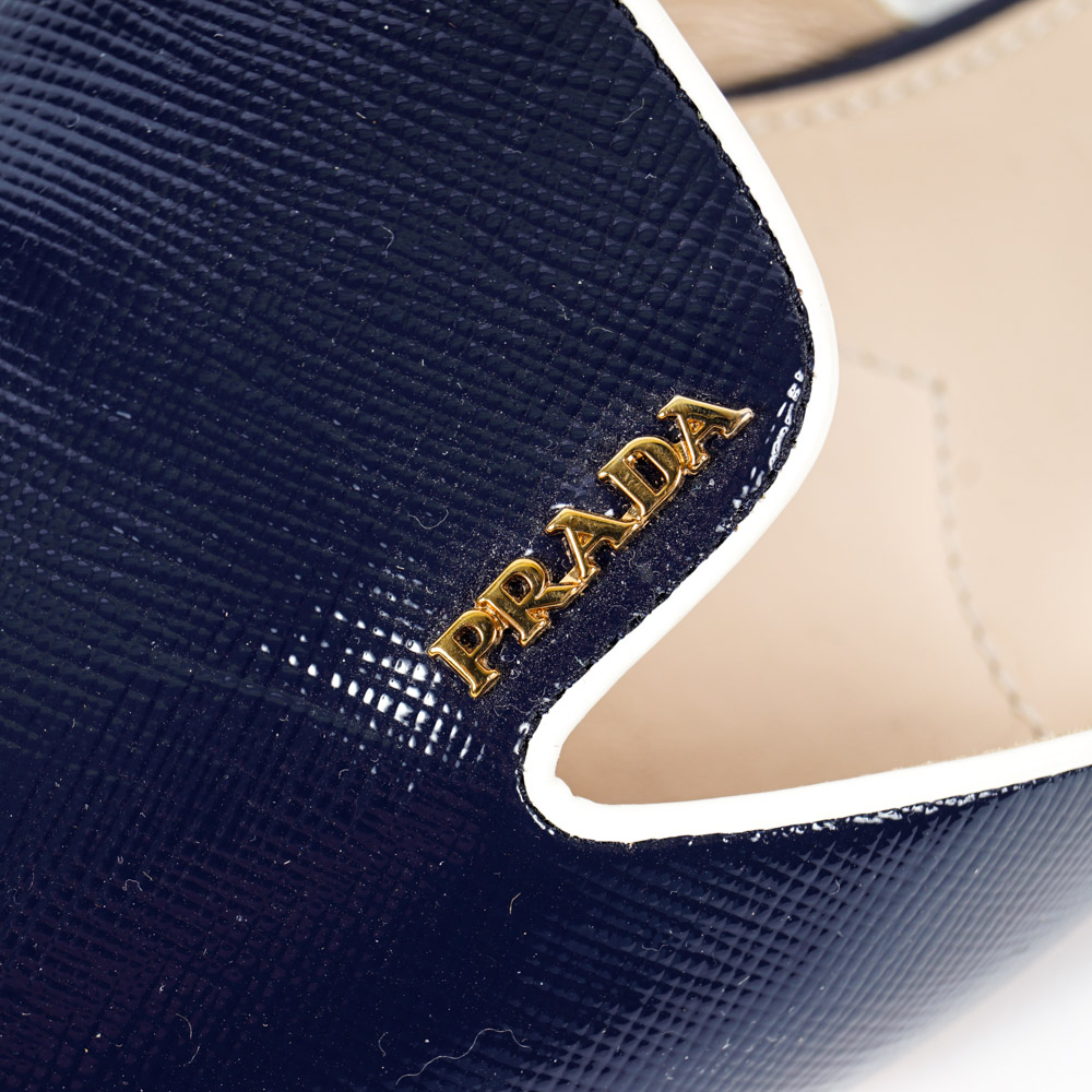 Prada Saffiano Leather Smoking Slides