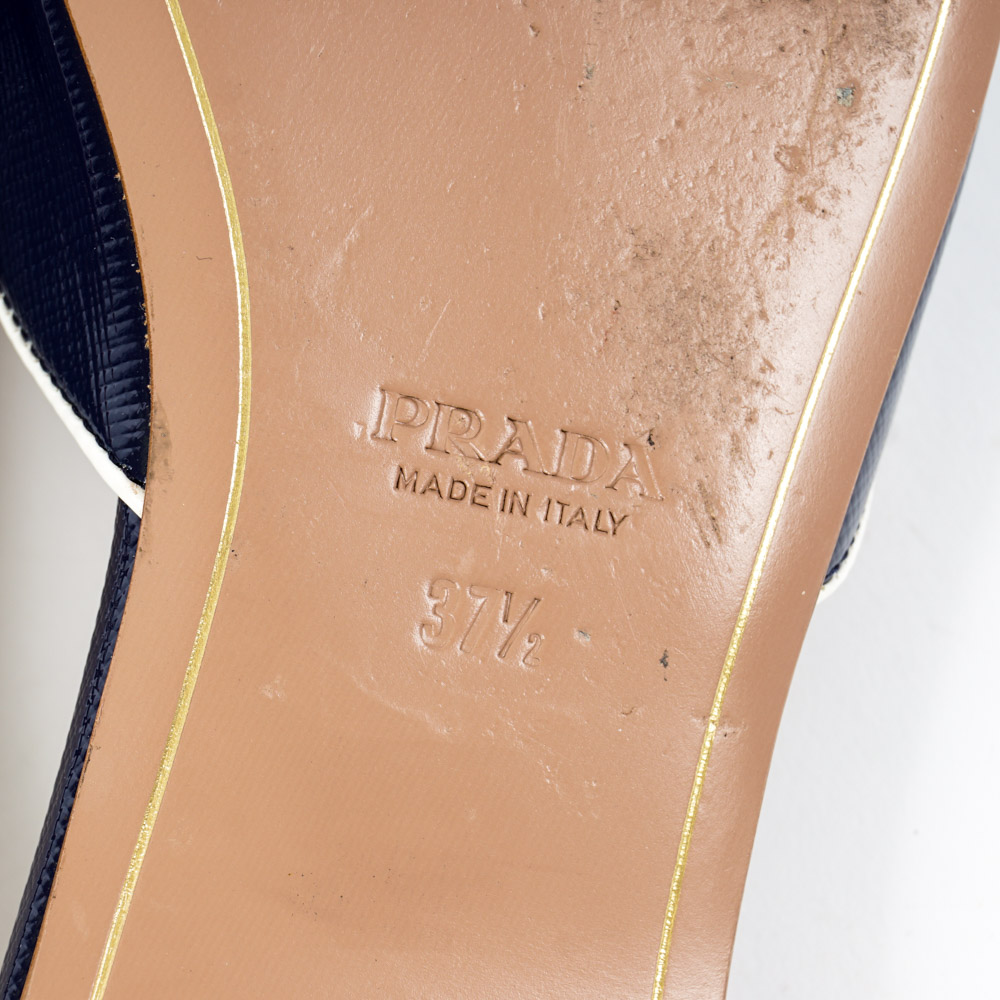 Prada Saffiano Leather Smoking Slides