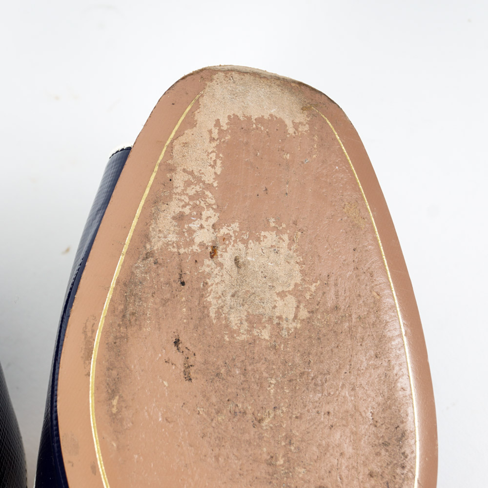 Prada Saffiano Leather Smoking Slides