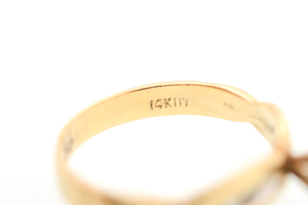 Vintage 14K Yellow Gold Diamond Engagement Ring