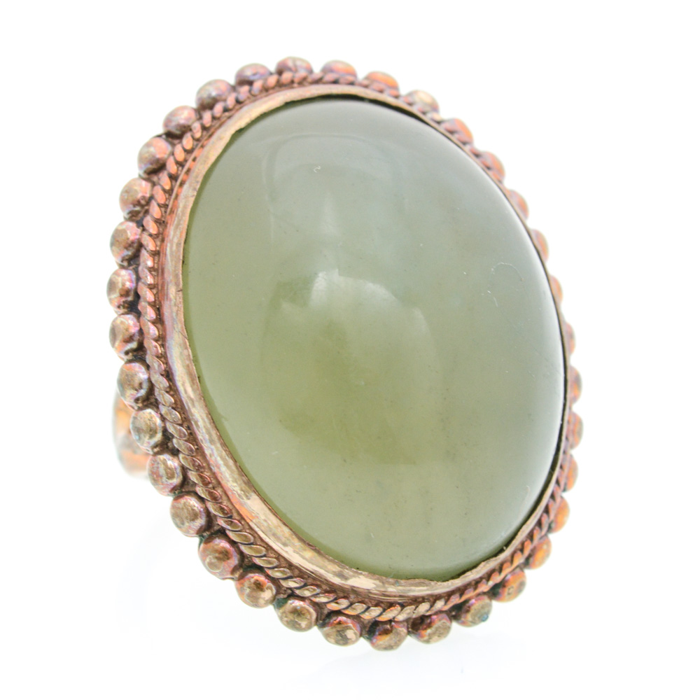 Stephen Dweck Bronze Green Bowenite Ring