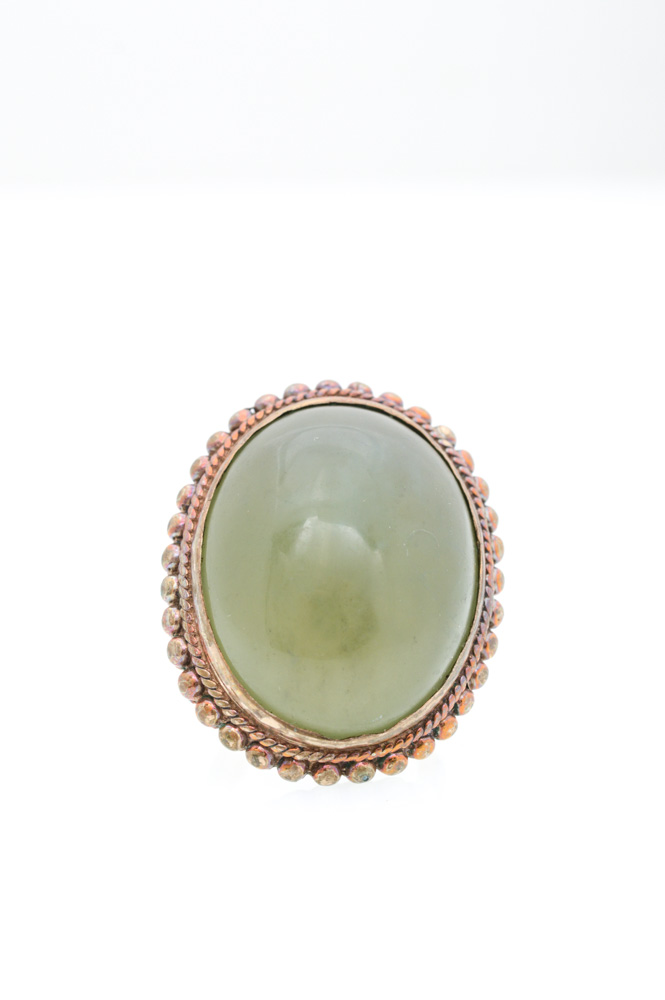 Stephen Dweck Bronze Green Bowenite Ring