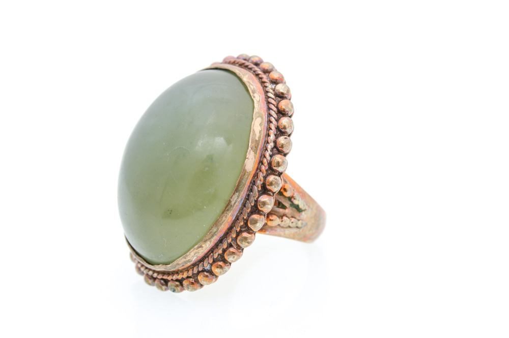 Stephen Dweck Bronze Green Bowenite Ring
