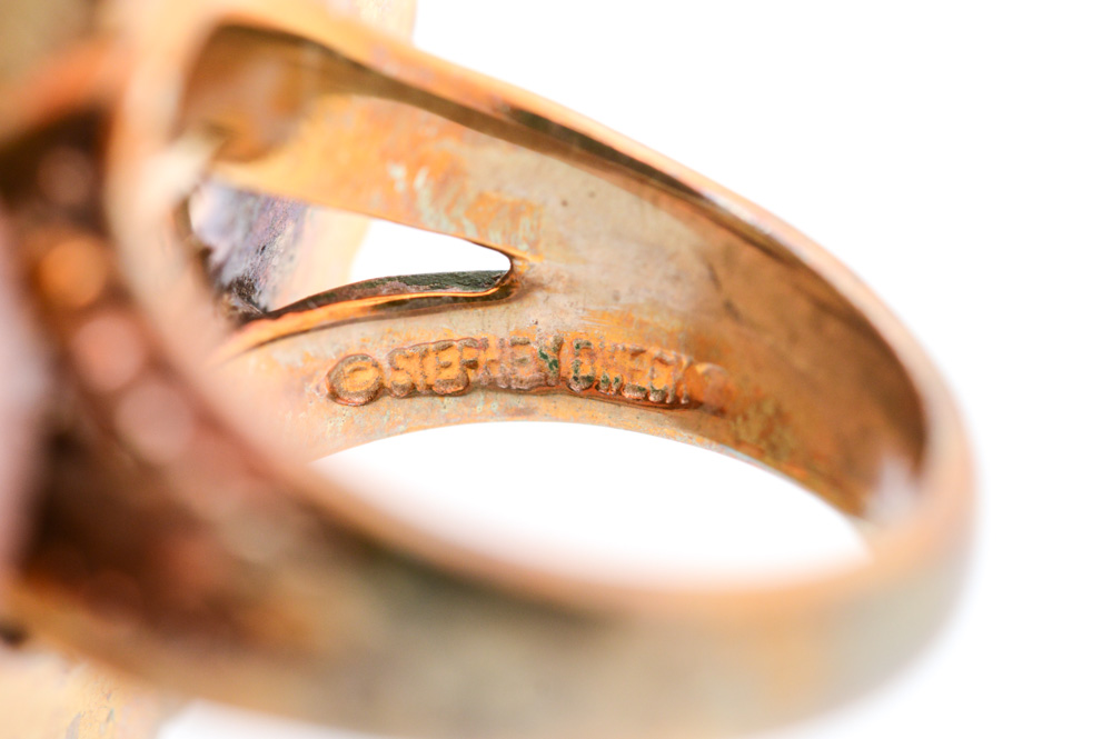 Stephen Dweck Bronze Green Bowenite Ring