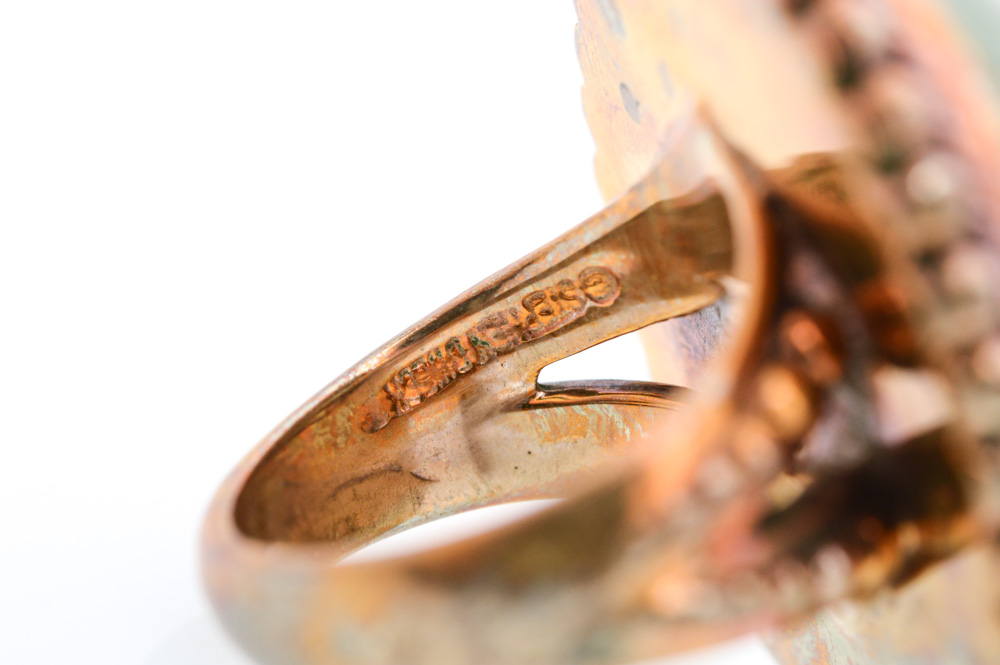 Stephen Dweck Bronze Green Bowenite Ring