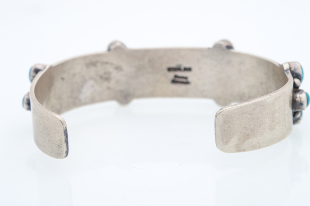 Emma Lincoln Navajo Diné Signed Sterling Silver Turquoise Bracelet