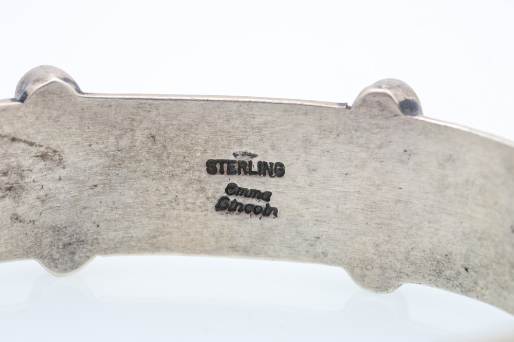 Emma Lincoln Navajo Diné Signed Sterling Silver Turquoise Bracelet