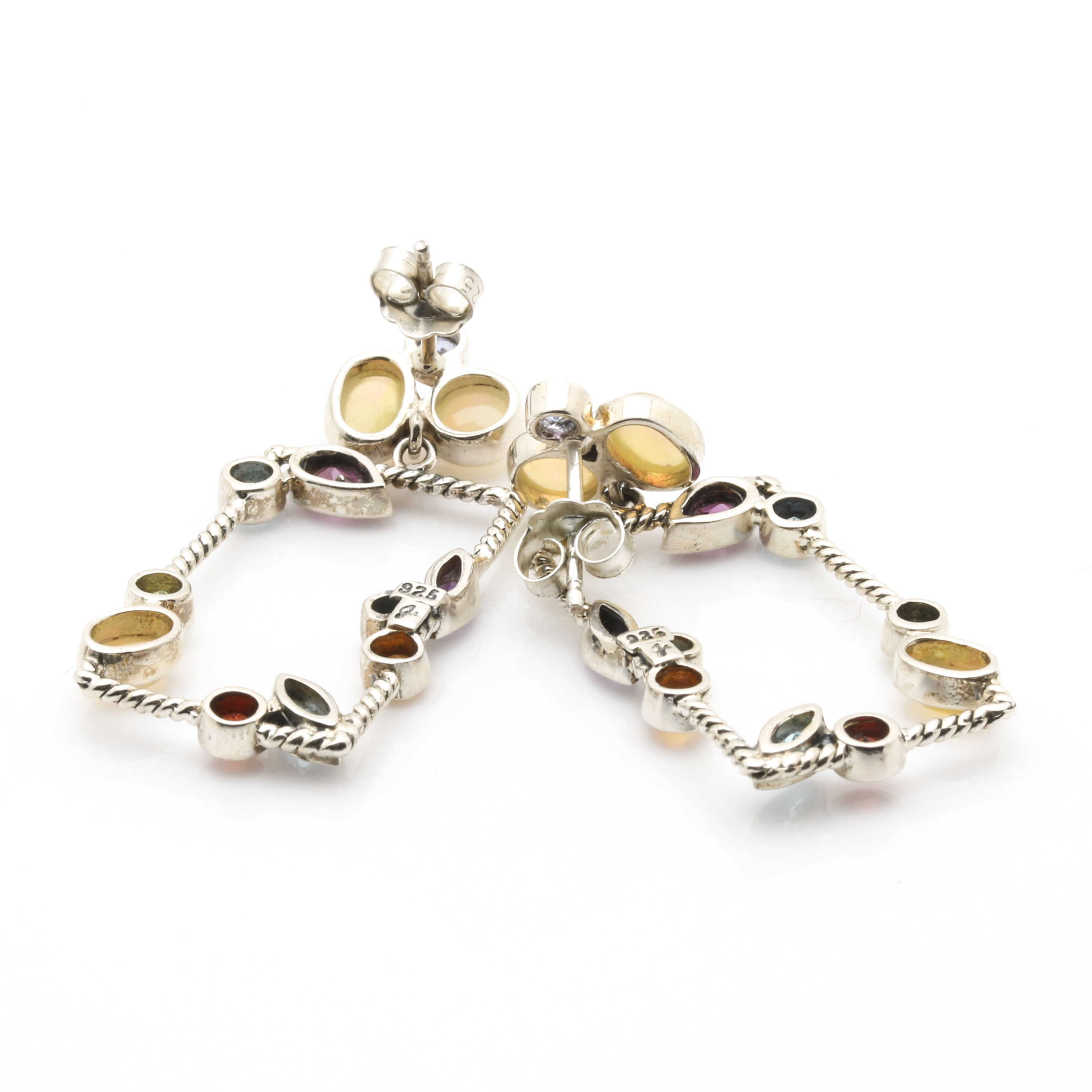 Samuel Benham Sterling Silver Gemstone Bracelet and Multi-Gemstone Earrings