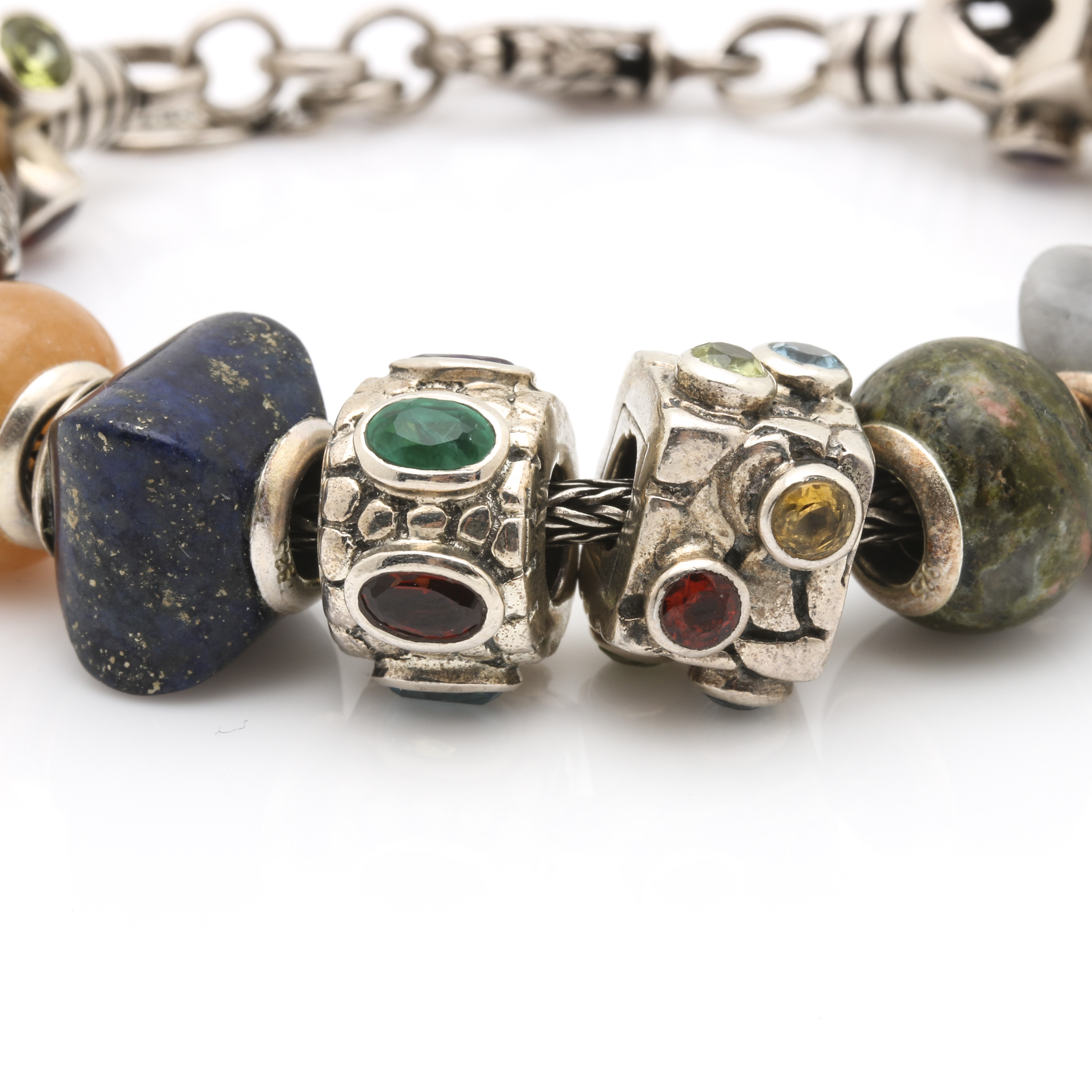 Samuel Benham Sterling Silver Gemstone Bracelet and Multi-Gemstone Earrings